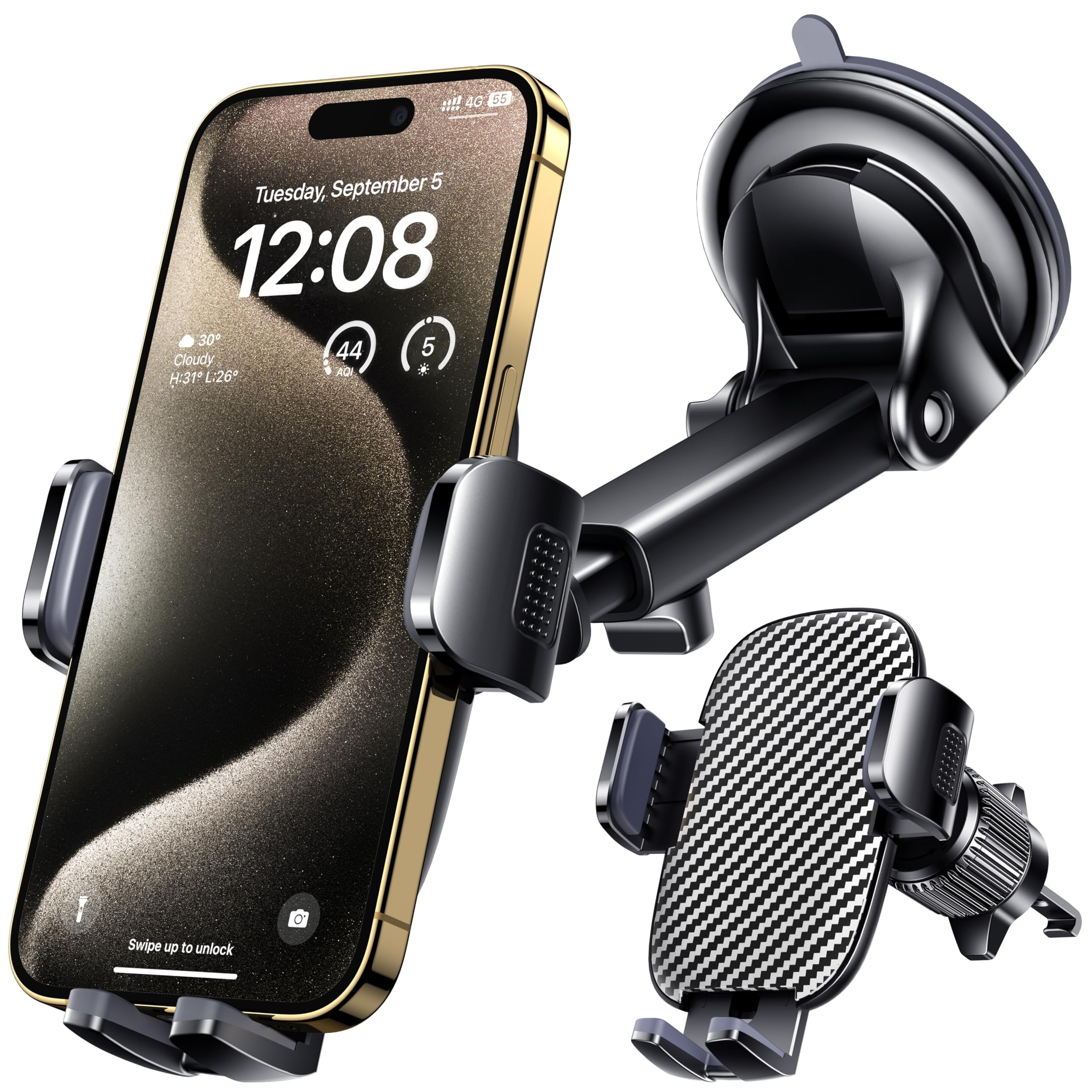 Qifutan Car Phone Holder Mount Phone Mount for Car Windshield Das by Qifutan - Angle View 1