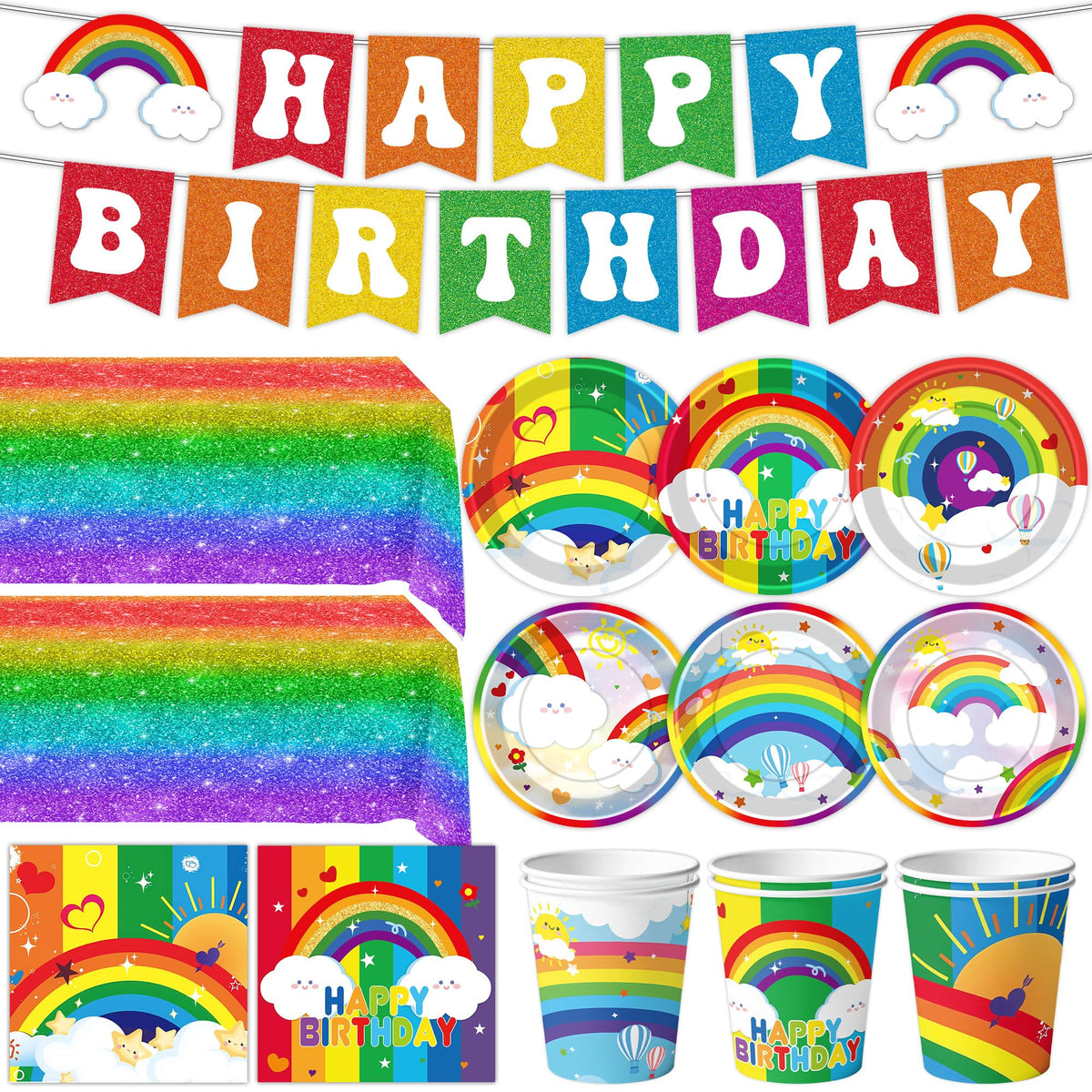 Rainbow Birthday Party Supplies Rainbow Theme Party - DMIGHT Official Imagery - 2