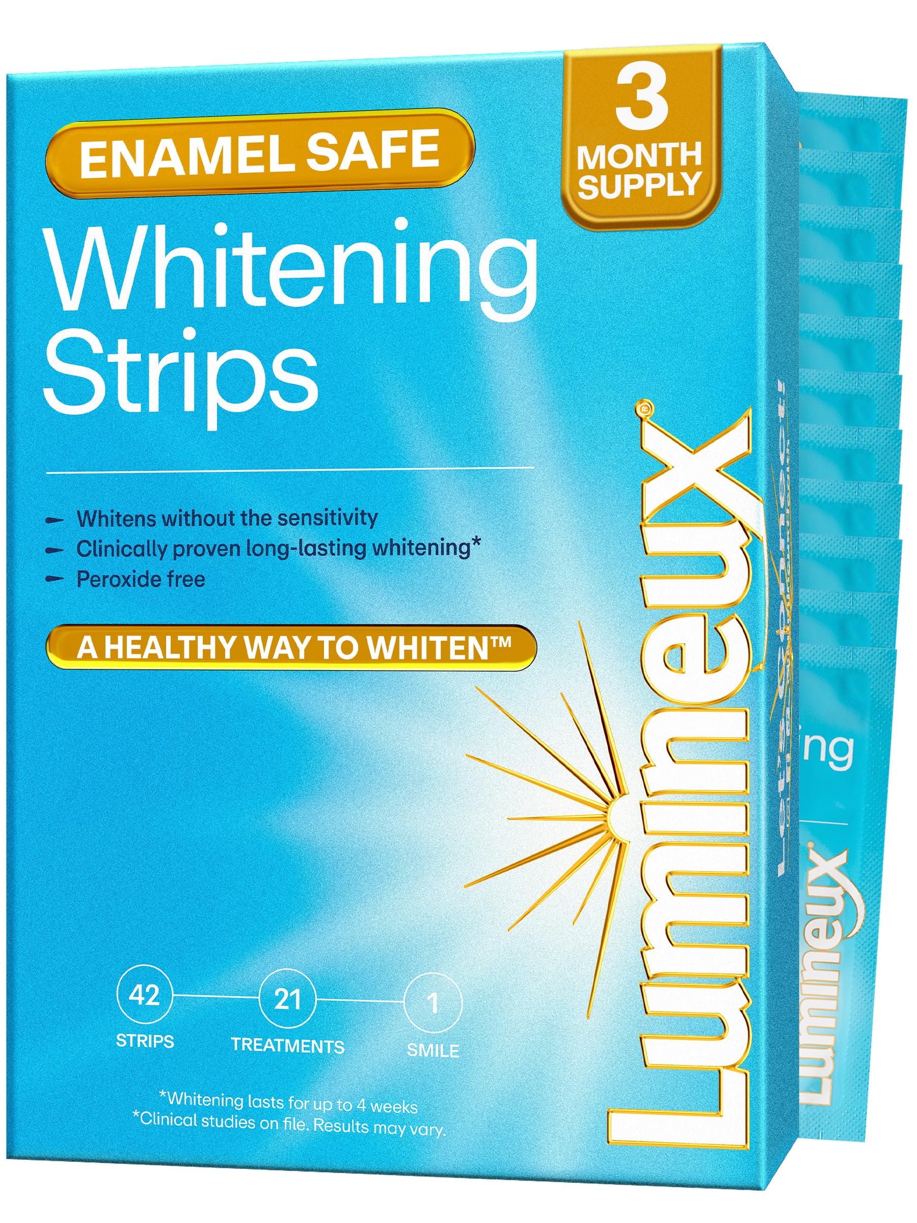 Lumineux Teeth Whitening Strips, Peroxide Free, 9 Treatments (1 Month) - Lumineux Official Product View 10