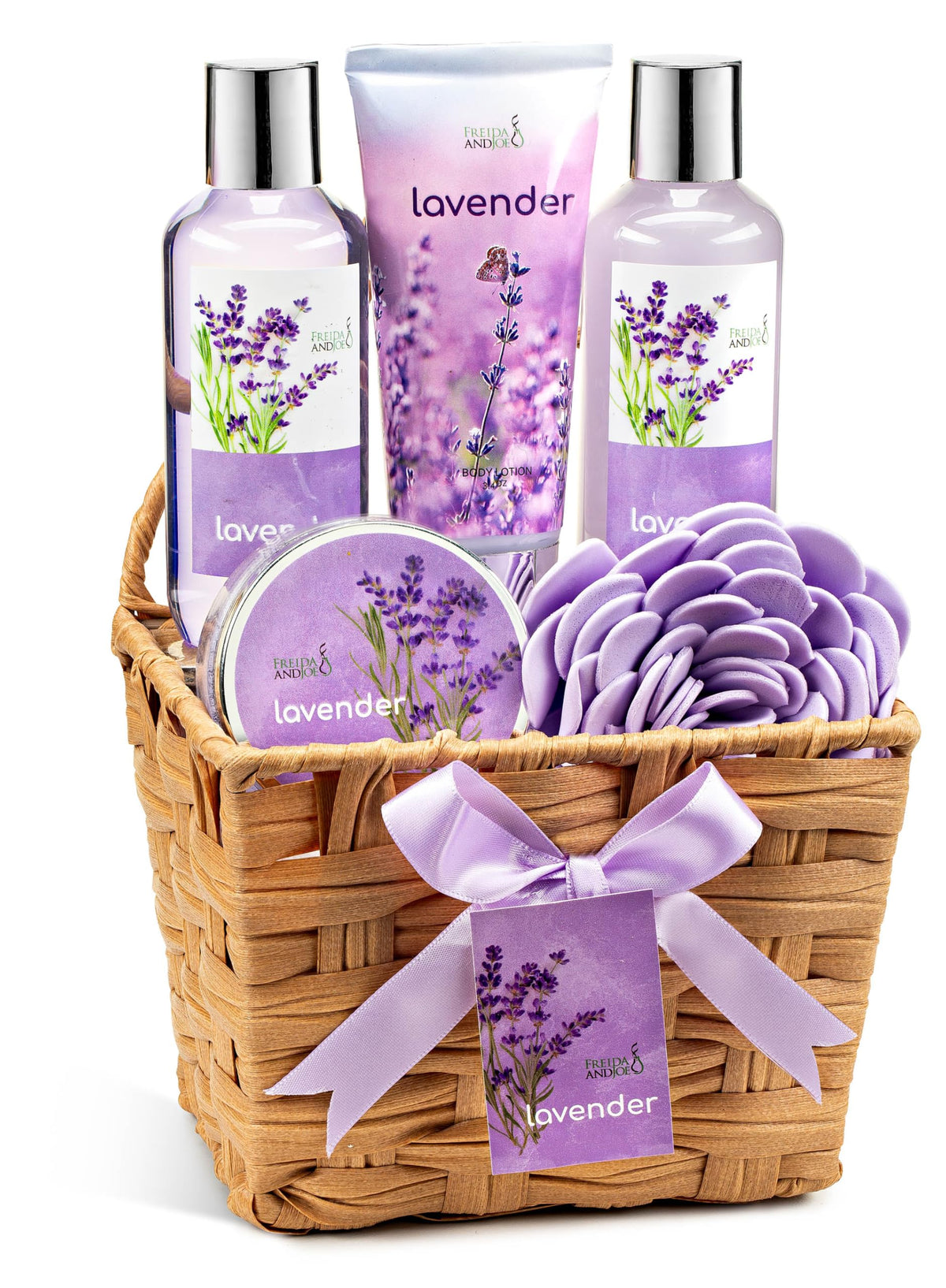 Cherry Blossom Spa Gift Set Bath Body Basket for Women Men - Freida and Joe Official Imagery - 7