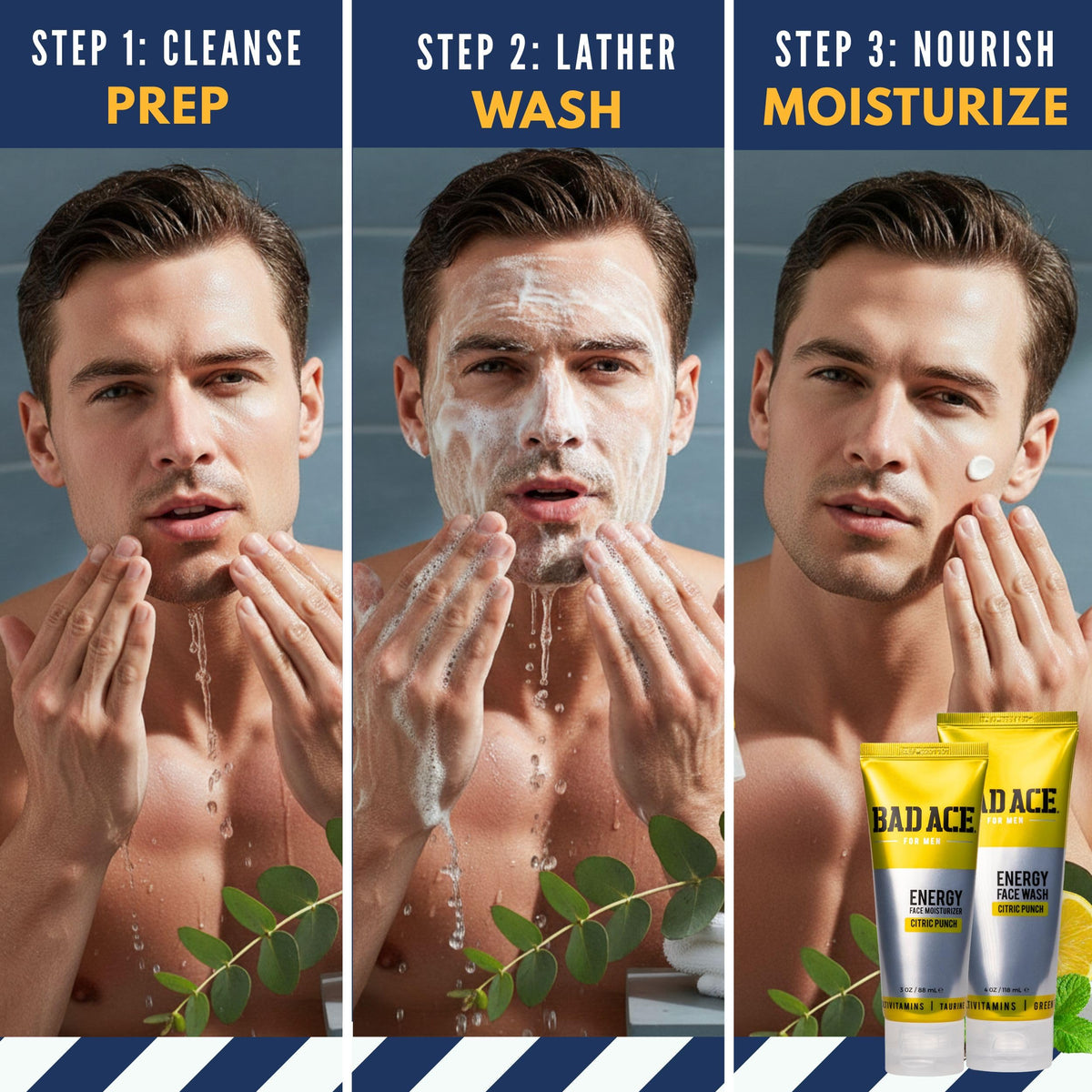 BAD ACE Energy Men s Facewash and Moisturizer Set - BAD ACE Official Imagery - 6