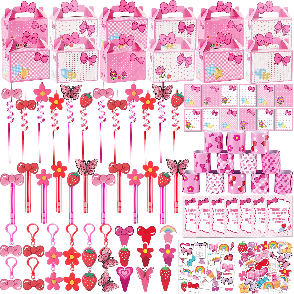 320PCS Pink Bow Party Favor Decorations Theme Party Supplies - DDHEALUCY Official Imagery - 2