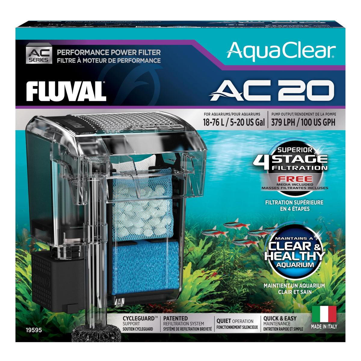 AC20 Power Filter 5 20 US Gal 18 76 L - Fluval Official Imagery - 1