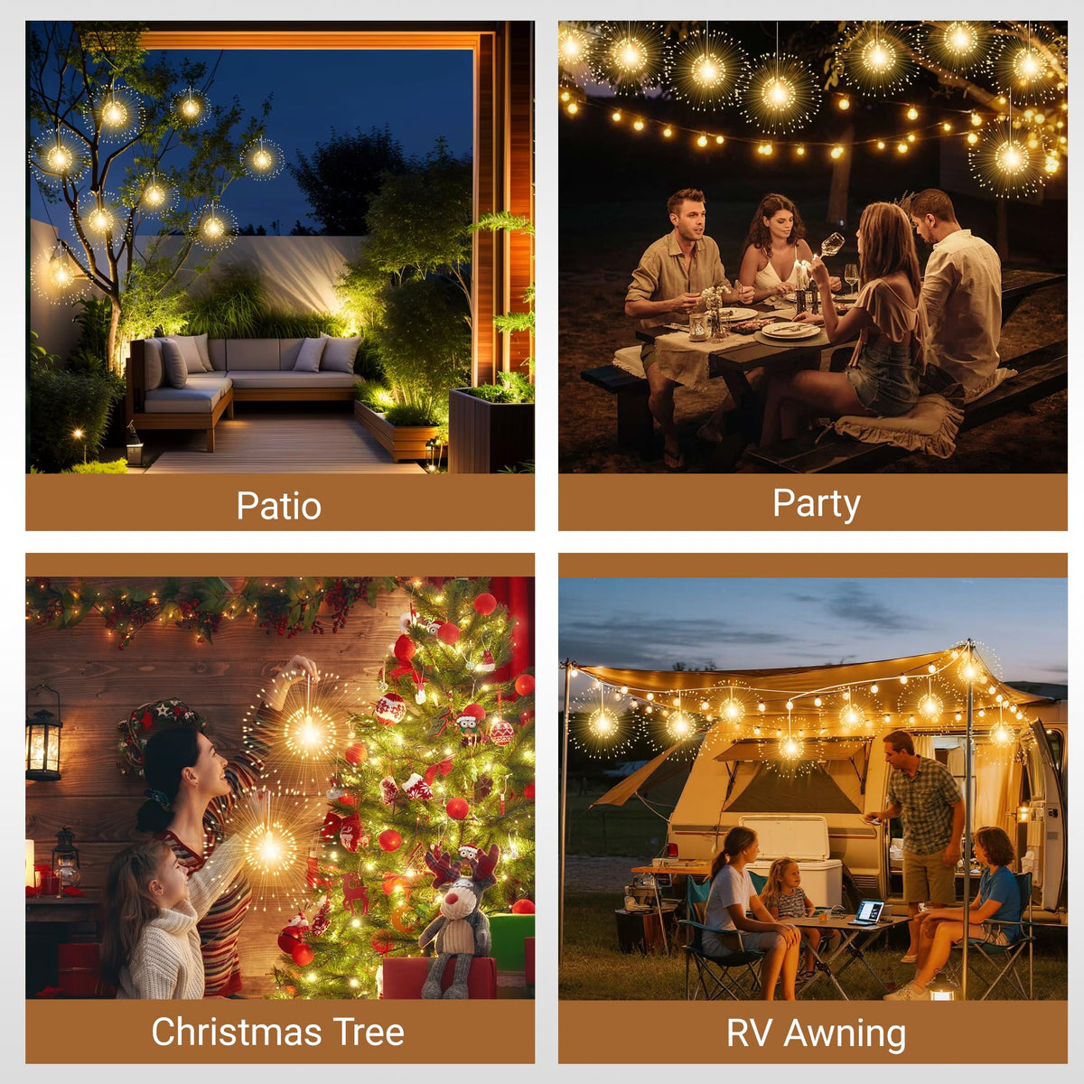 WIND STAR Firework Lights Hanging 480 LED Rechargeable - WIND STAR Official Imagery - 7