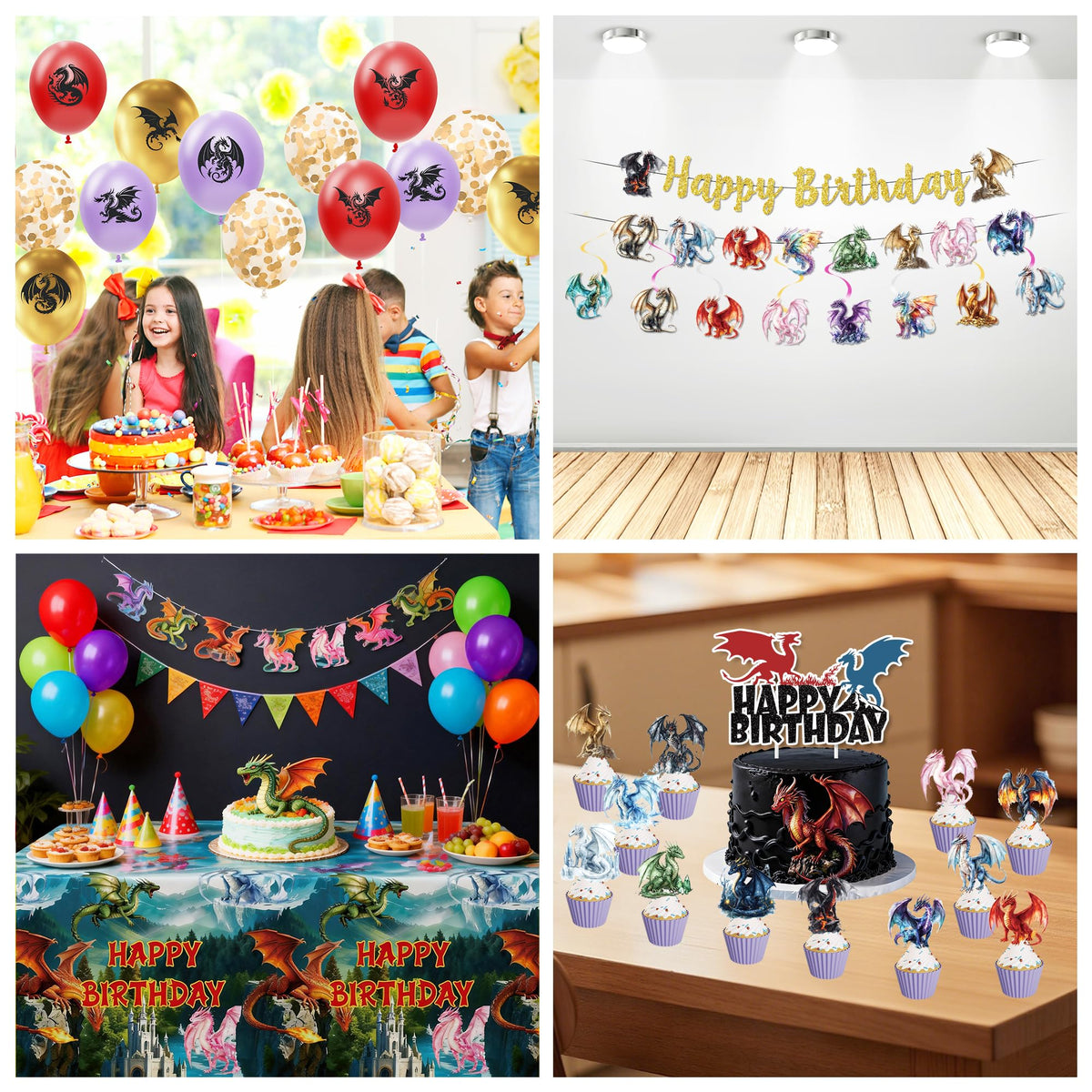 Magical Fantasy Flying Dragon Birthday Party Decorations - HOAKWA Official Imagery - 6