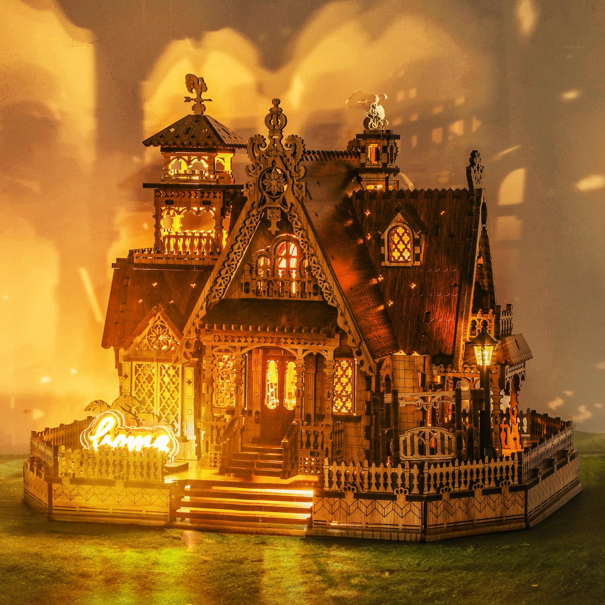FUNPOLA 3D Wood Puzzle Countryside Cottage Model - FUNPOLA Official Imagery - 1