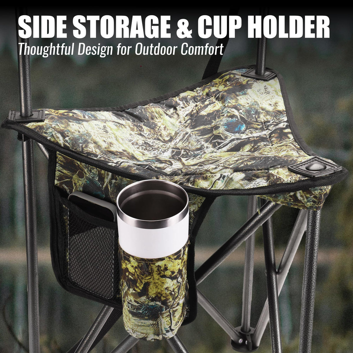 FLISSA Hunting Chair with Backrest Folding Tripod Hunting - FLISSA Official Imagery - 6