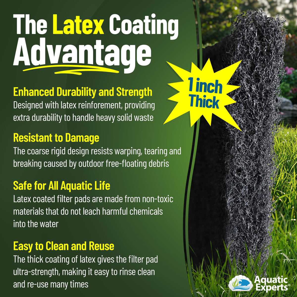 Aquatic Experts Classic Koi Pond Filter Pad COARSE Bulk Roll - Aquatic Experts Official Imagery - 6