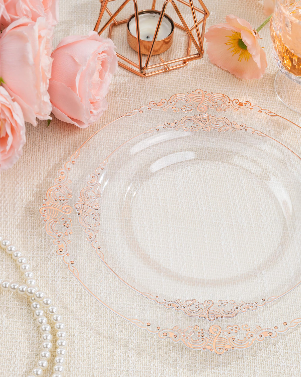 Nervure 175Pcs Rose Gold Plates Disposable Party Plates for - Nervure Official Imagery - 3
