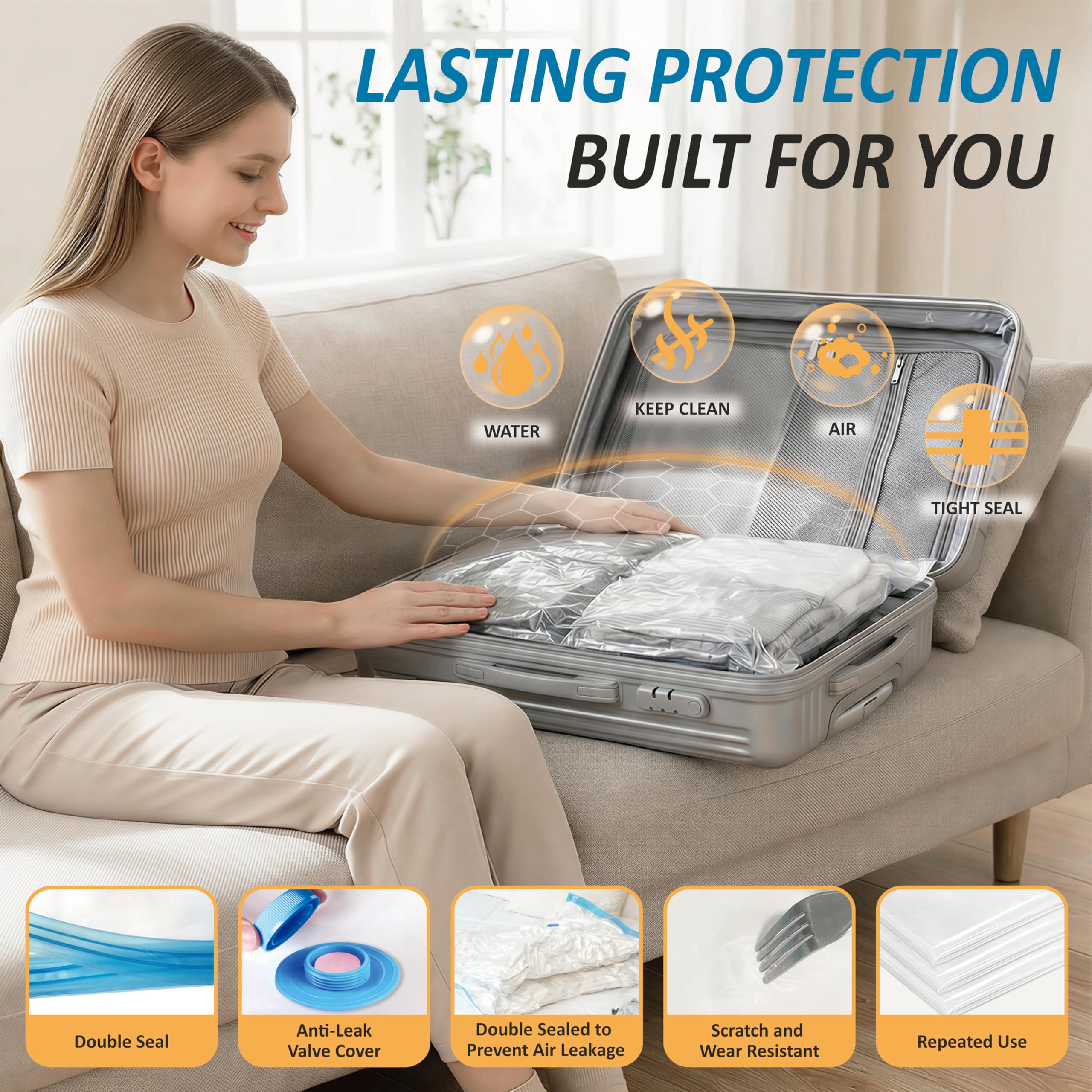 Vacuum Storage Bags with Hand Pump Vacuum Seal Space Saver - Cozy Essential Official Imagery - 6