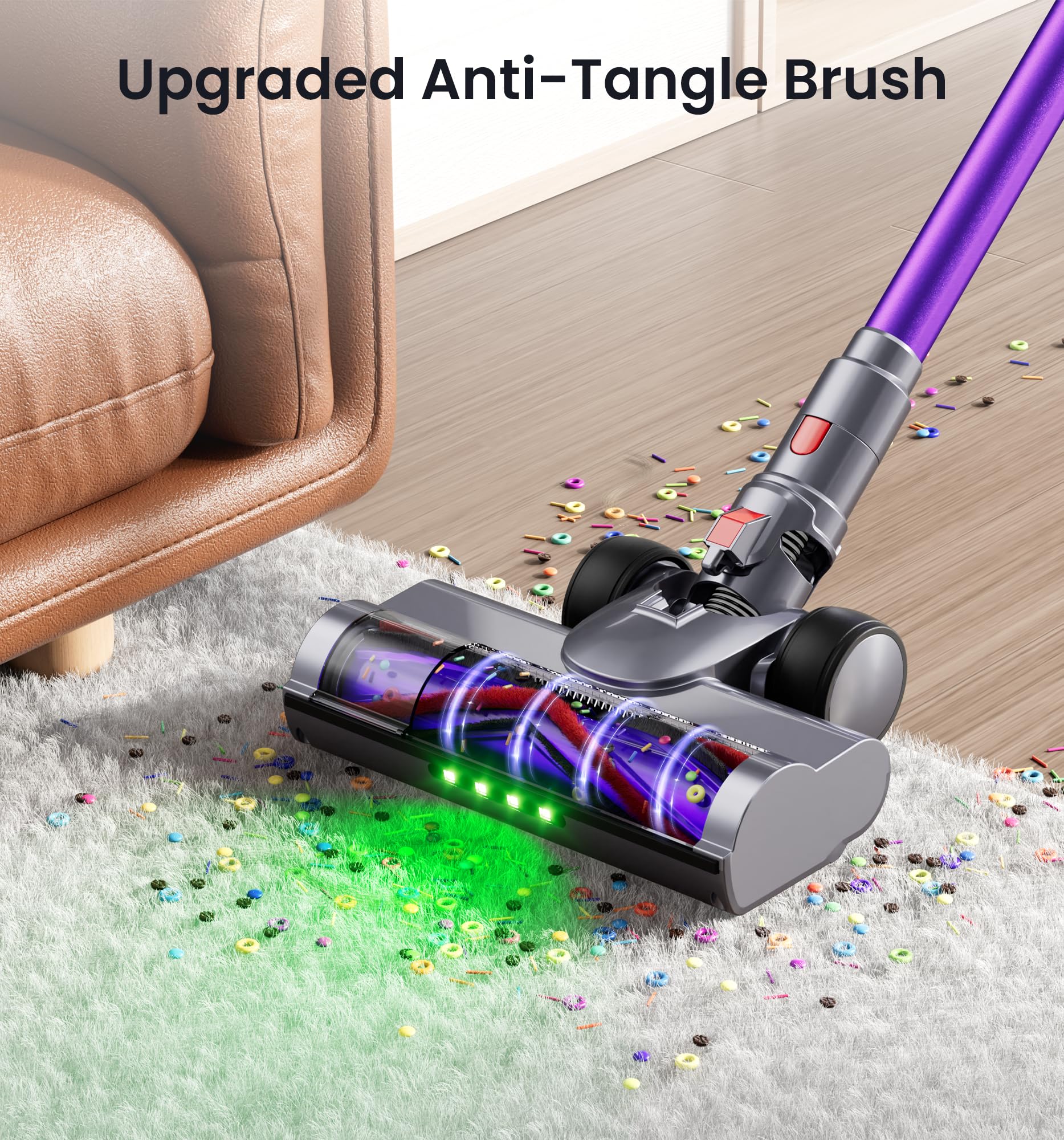 Zemmio 90Mins Cordless Vacuum Cleaner,Upgraded 650W 55KPA Cordless Stick Vacuum - Zemmio Official Product View 6