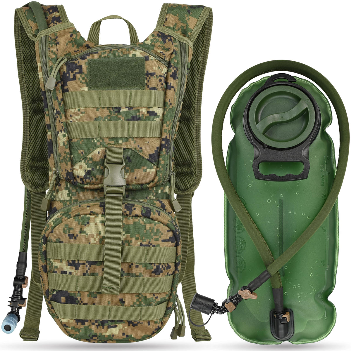 MARCHWAY Tactical Molle Hydration Pack Backpack with 3L TPU - MARCHWAY Official Imagery - 2
