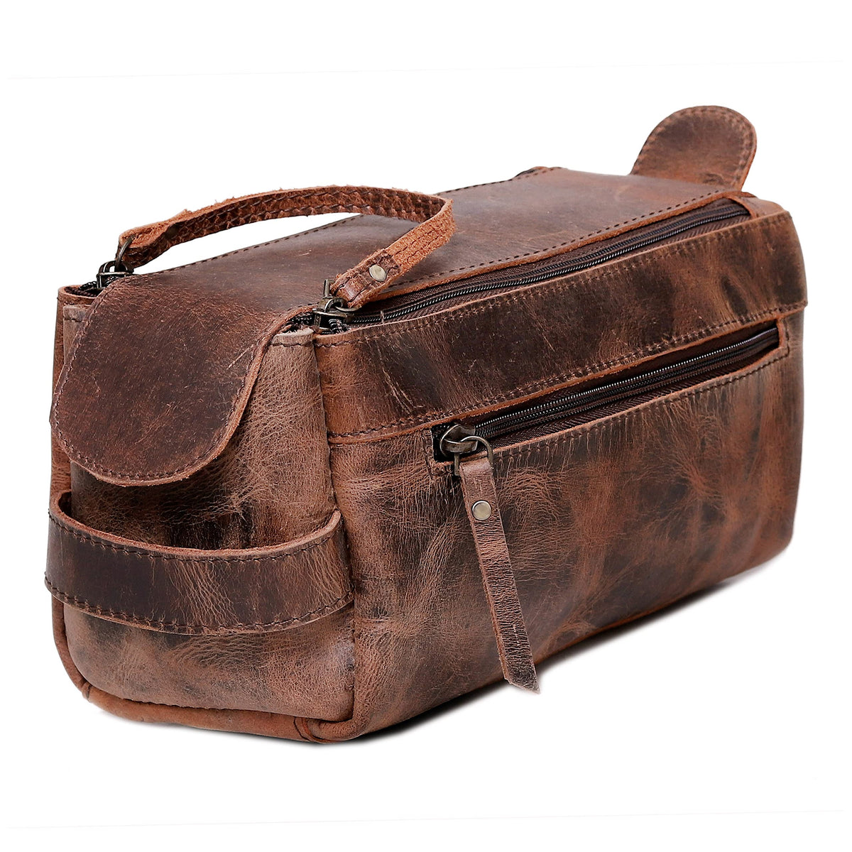 cuero Genuine Buffalo Leather Unisex Toiletry Bag Travel - cuero Official Imagery - 1