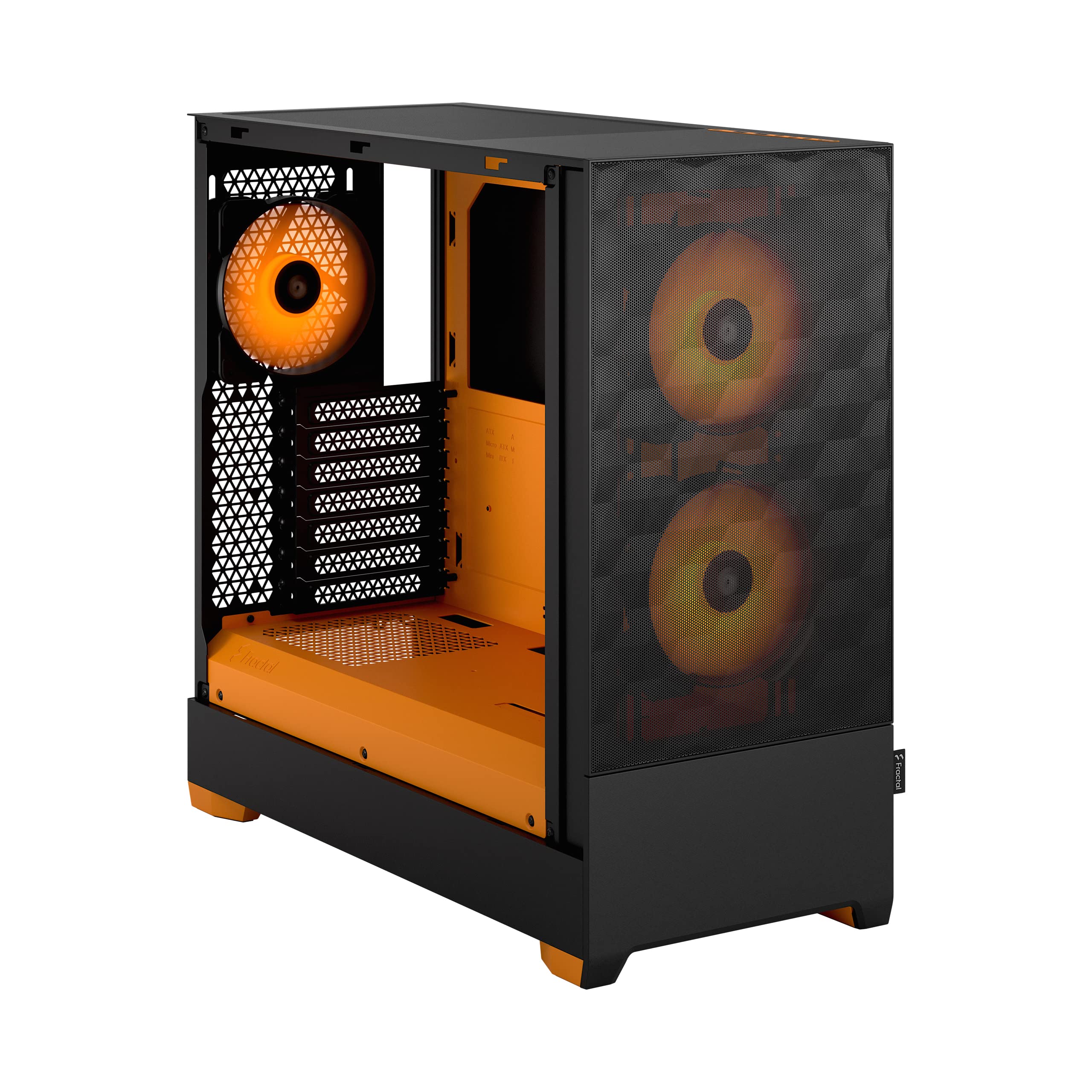 Fractal Design Pop Air RGB Orange Core Tempered Glass Clear Tint