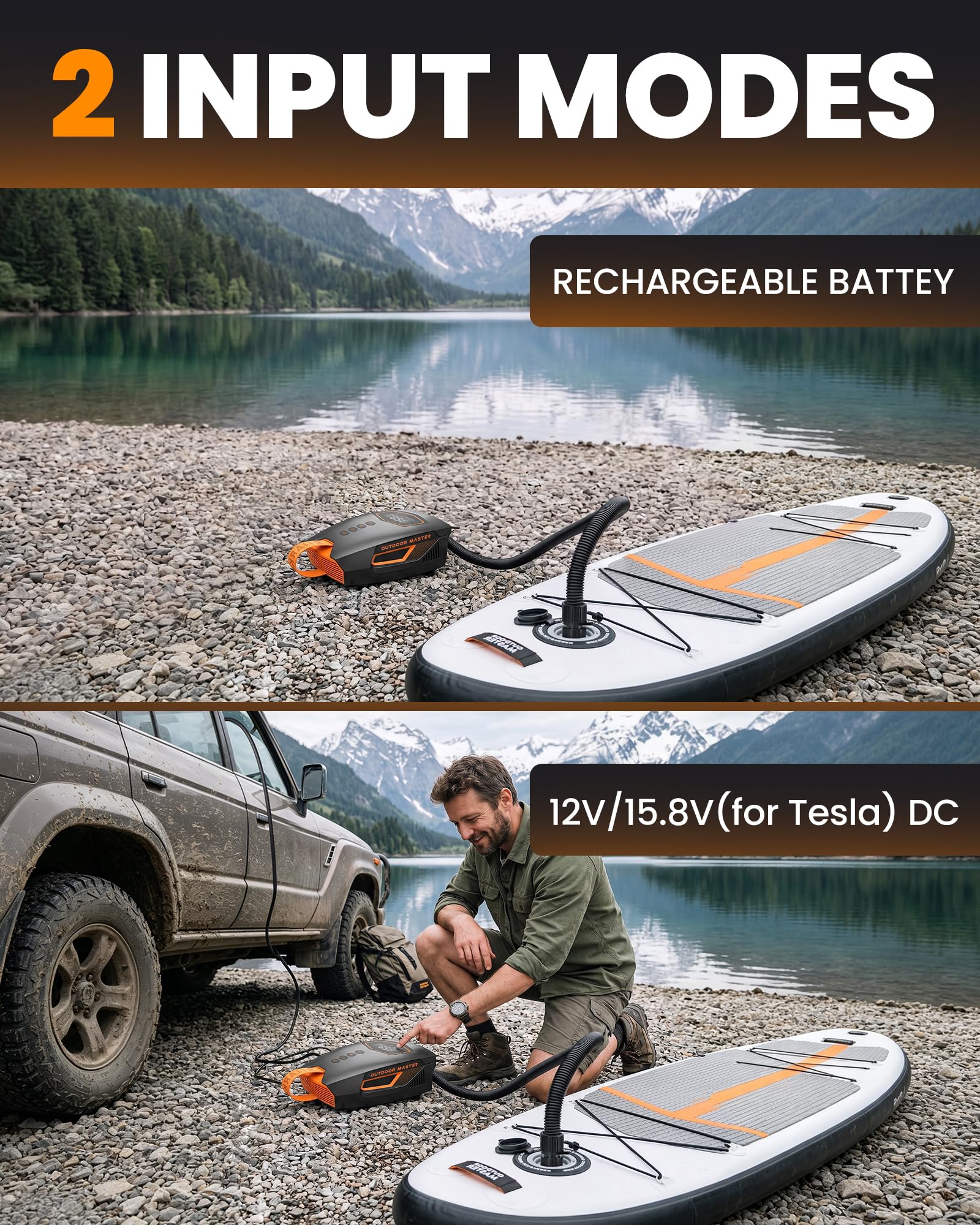 OutdoorMaster Shark 3 Mini 74Wh Portable Paddle Board Pump Electric - View 6