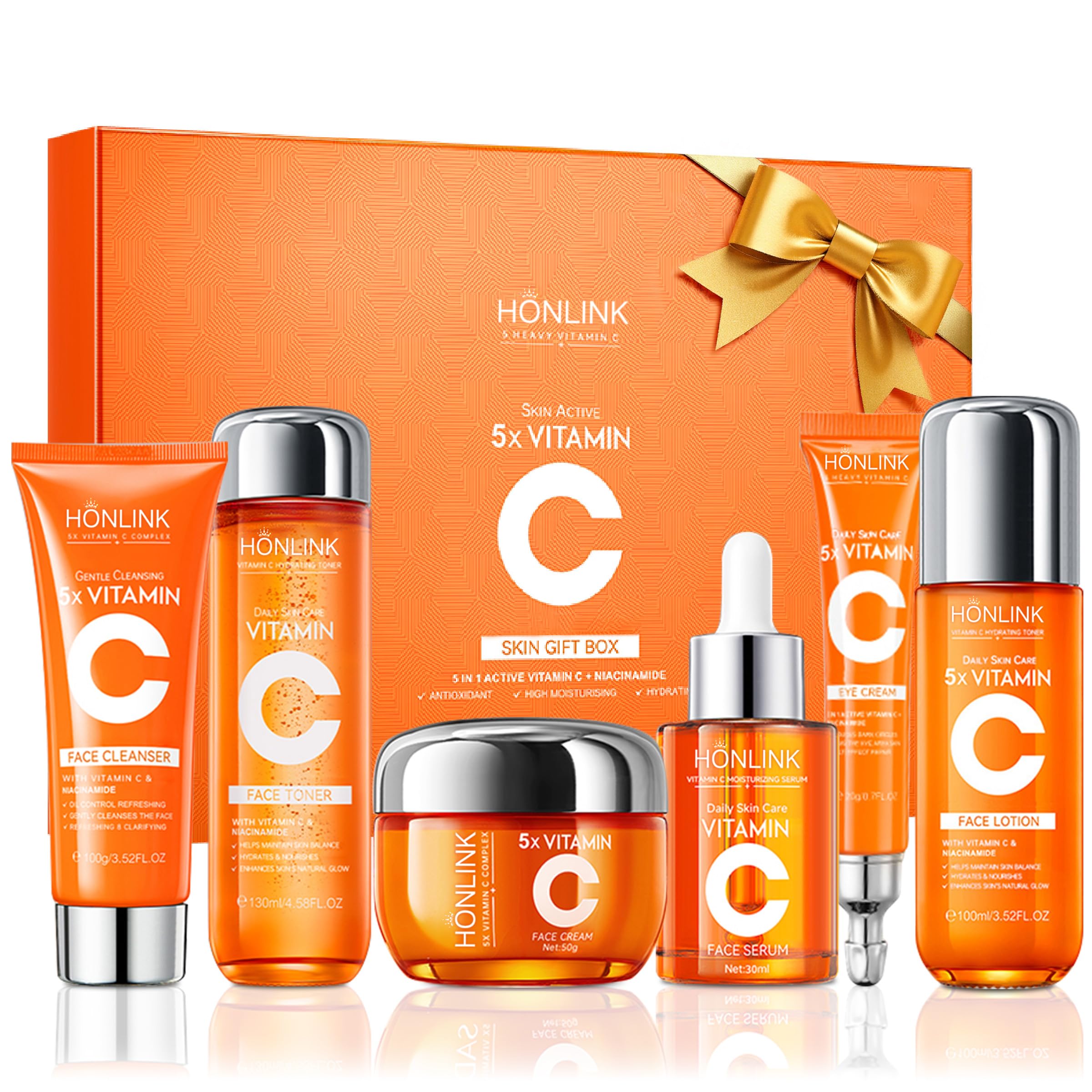 Vitamin C Niacinamide Skincare Set, Daily Facial Care Routine - UZTUZT