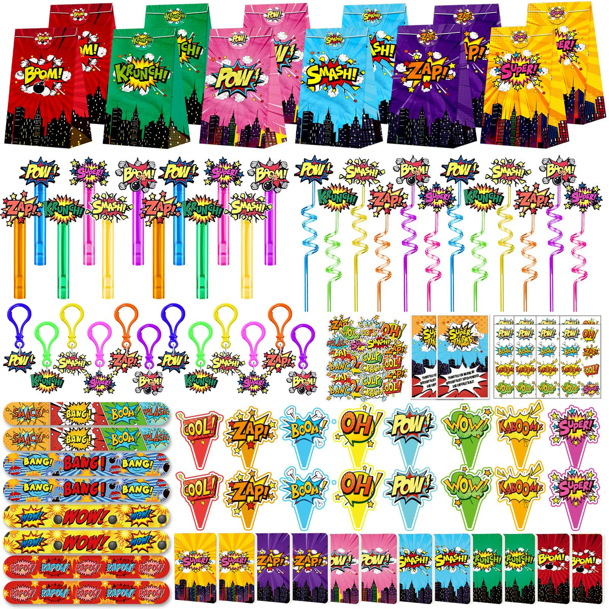 220PCS Hero Party Favors Kit Birthday Supplies Includes - Fumogym Official Imagery - 1
