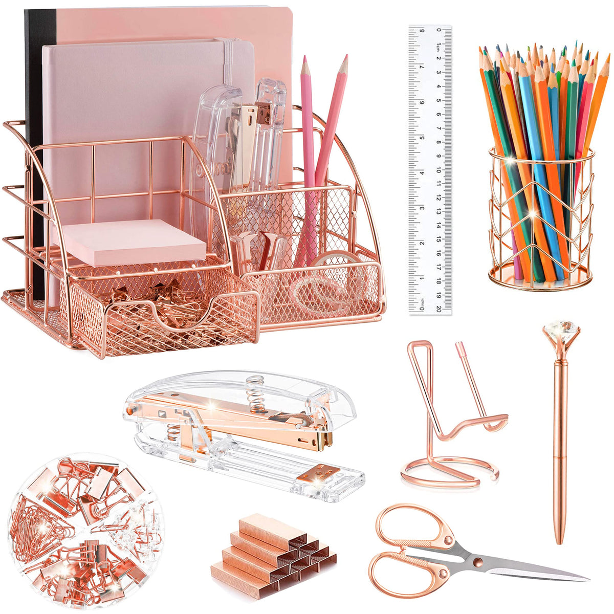 KAAKOW Rose Gold Desk Organizers and Accessories Office - KAAKOW Official Imagery - 2