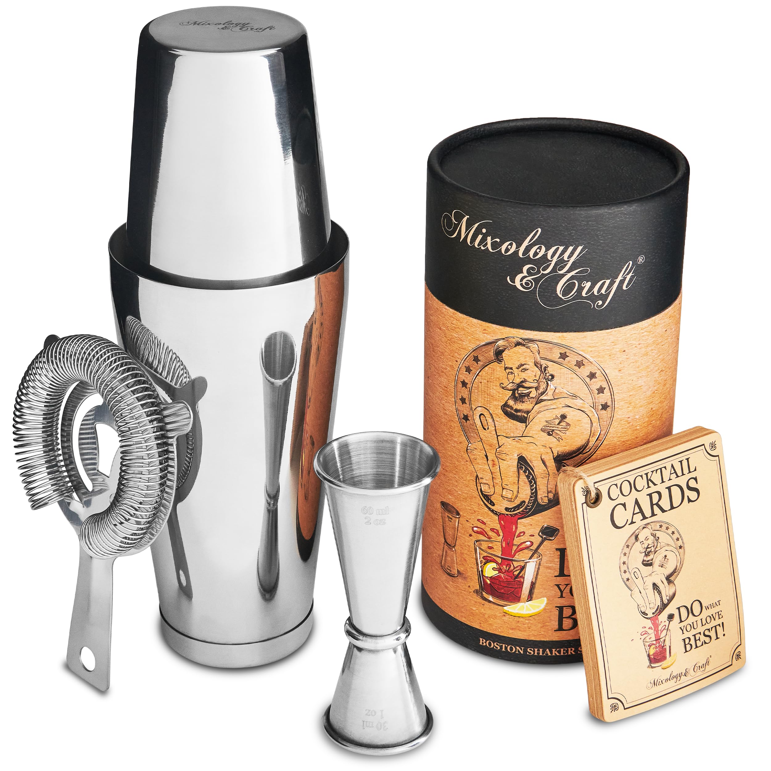 Mixology & Craft Boston Shaker Set with Weighted Martini Shakers - Product Imagery