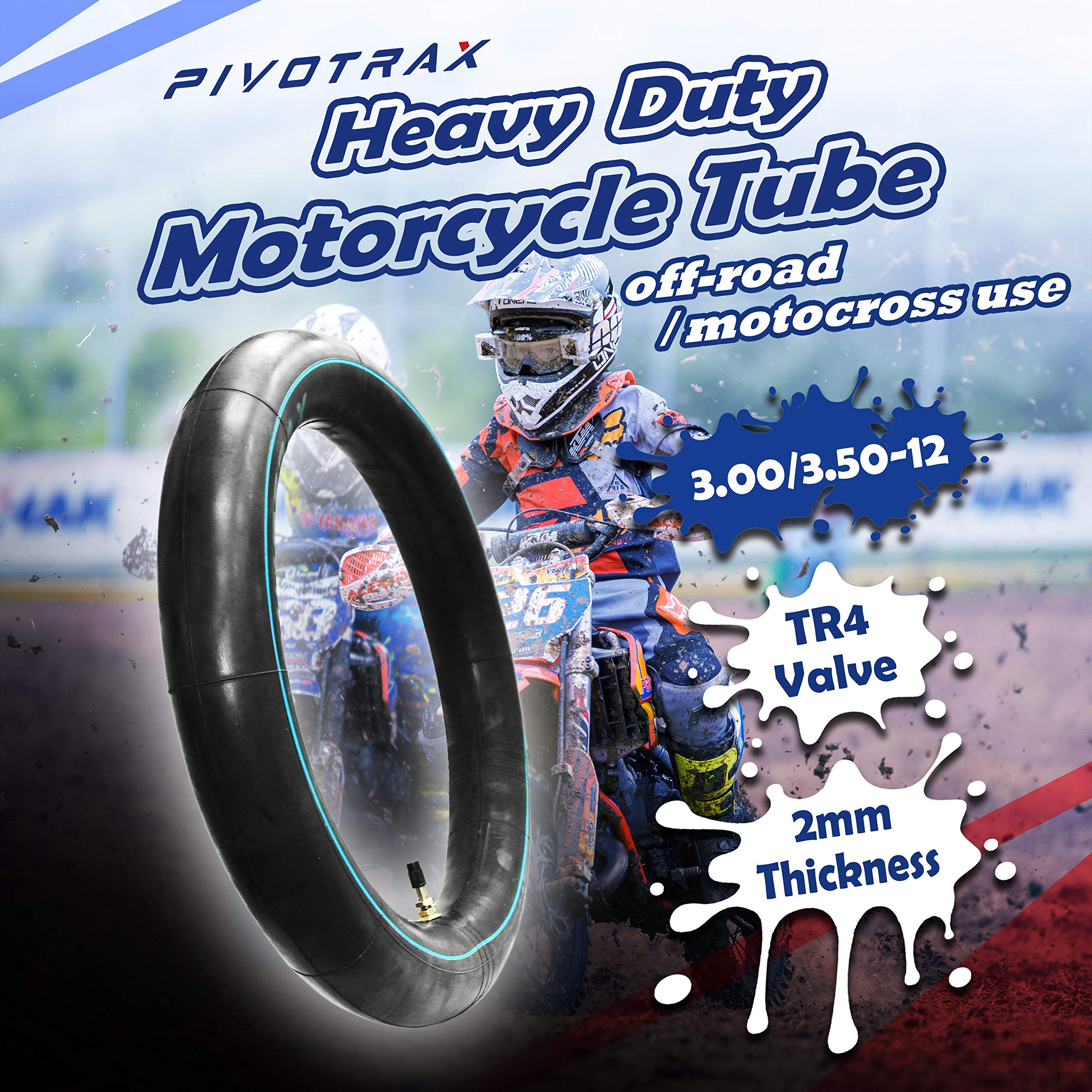 PIVOTRAX 3.00-12   12" Heavy Duty Inner Tube - 2mm - TR4 Valve Ho - PIVOTRAX Official Product View 2