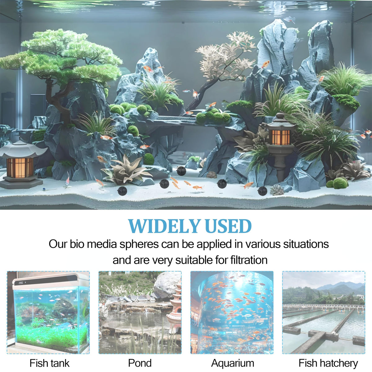 500Pcs Bio Filter Balls for Aquarium Pond - buccilly Official Imagery - 3