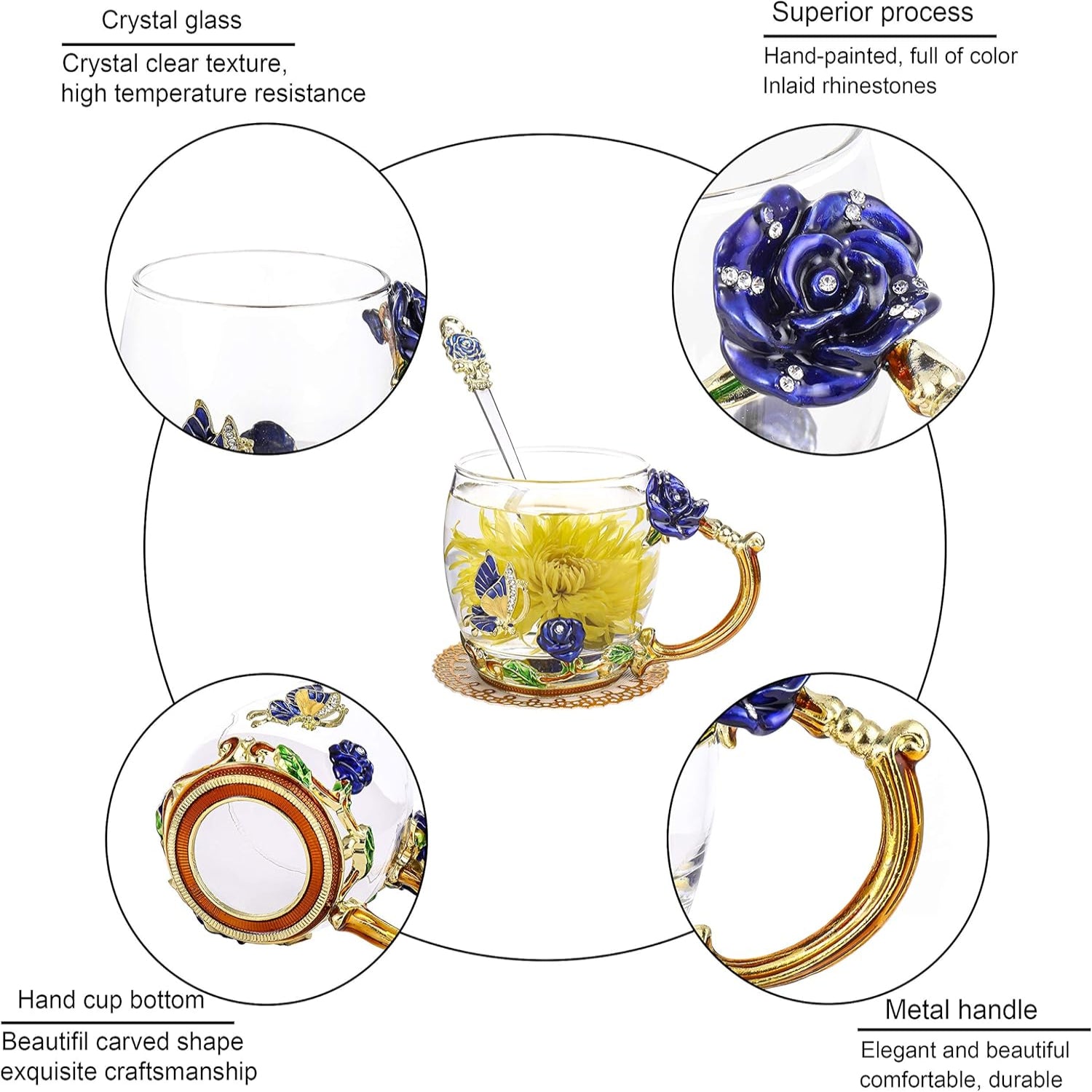 Onepeng glass coffee mug with Valentine's Day gift design for women, perfect for moms and special occasions.