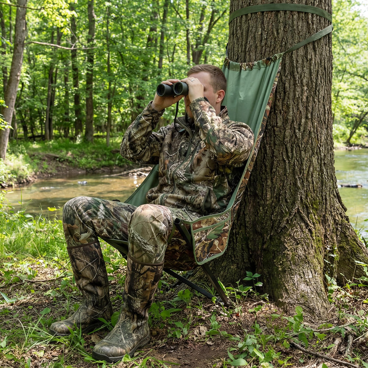 Outdoor Low Profile Hunting Chair Camping Chair Camo Hangs - NeoBorder Official Imagery - 7