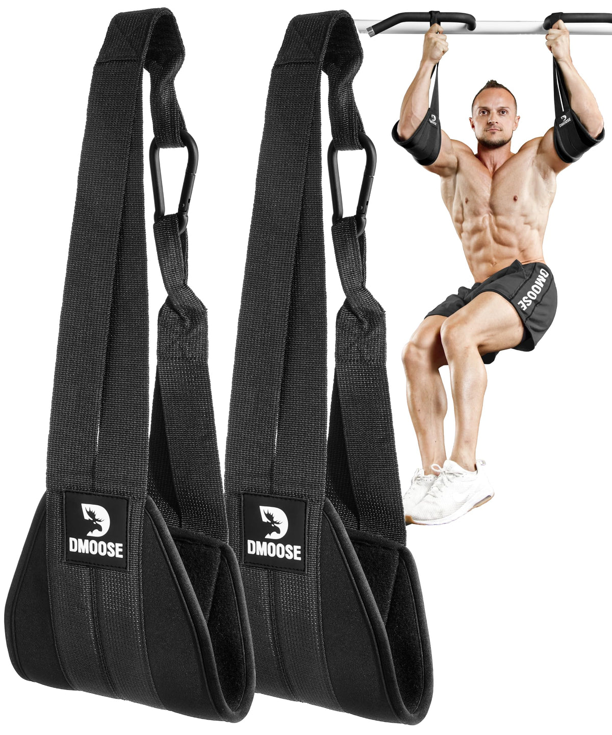 DMoose Fitness Hanging Ab Straps for Pull Up Bar Core - DMoose Fitness Official Imagery - 2