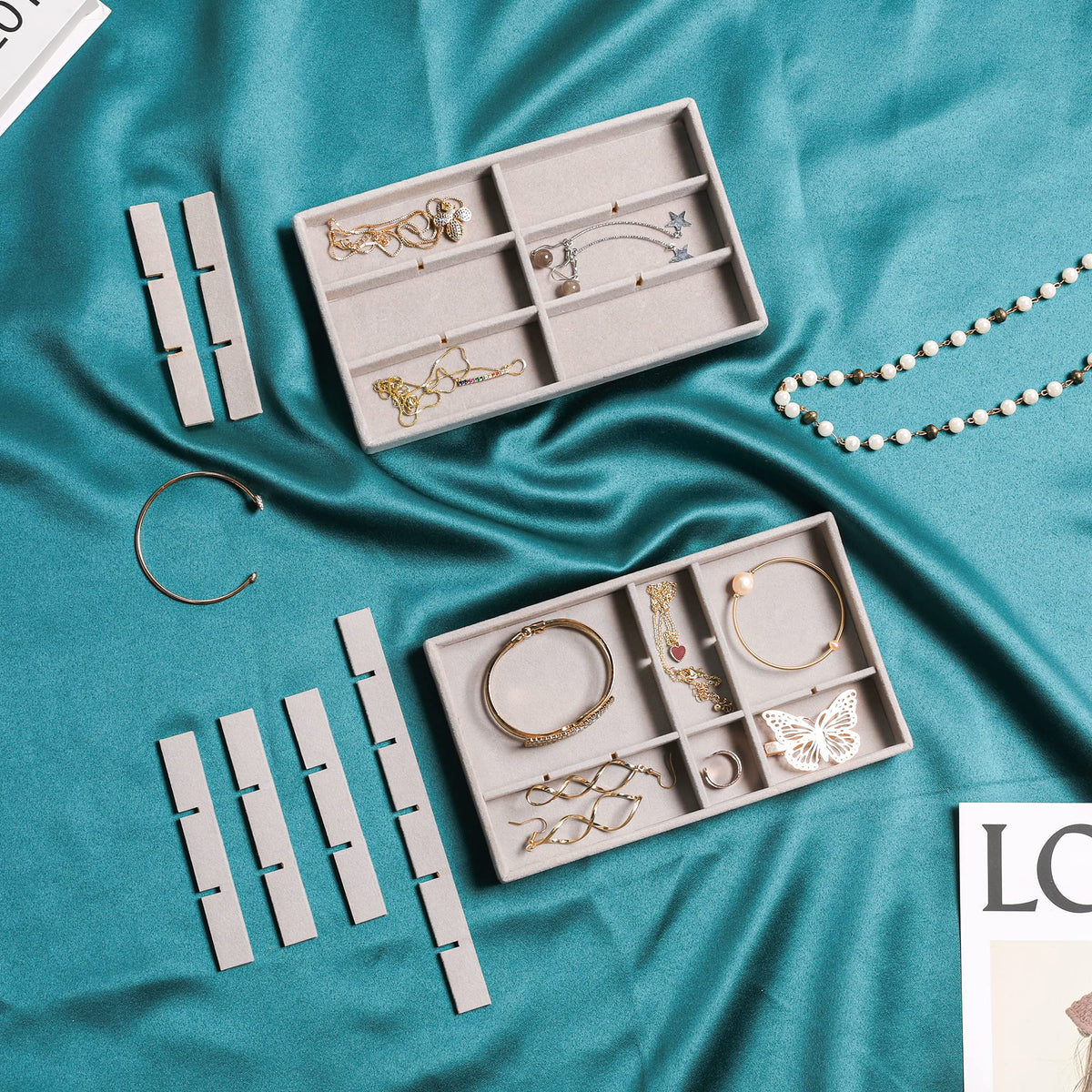 Jewelry Trays for Drawer Set of 9 Jewelry Organizer and - Frebeauty Official Imagery - 7
