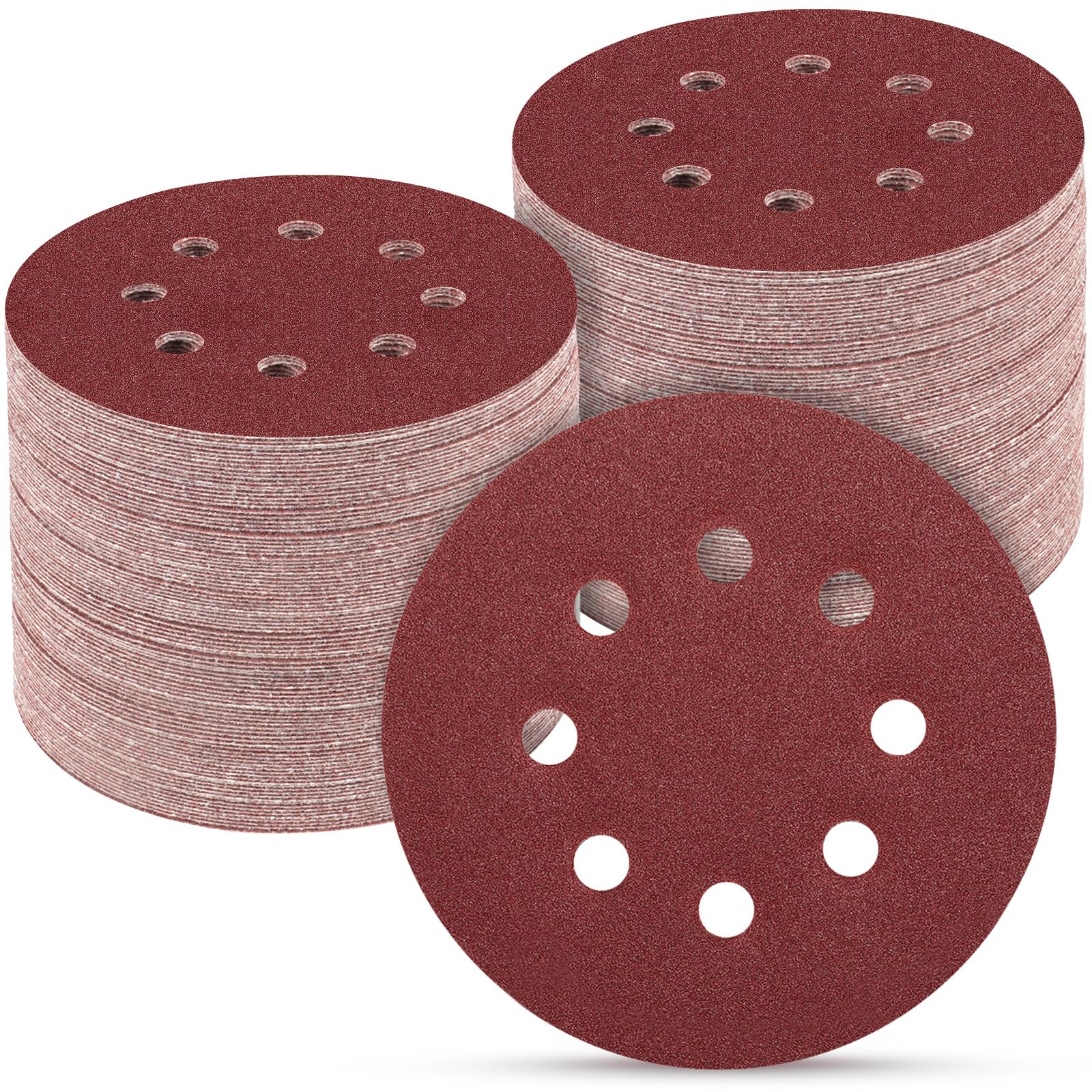 POTUINOM 100PCS 5 Inch Sanding Discs 100 Grit Sandpaper for Orbit - POTUINOM Official Product View 2