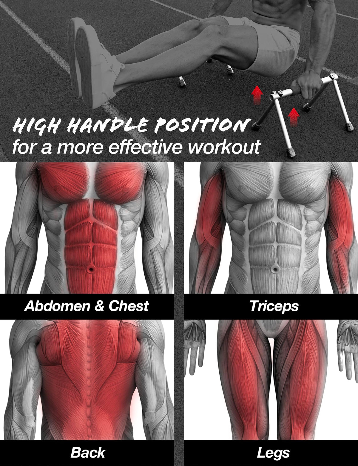 Push Up Bar Folding Dip Bar for Home Workout Lightweight - Withgear Official Imagery - 6