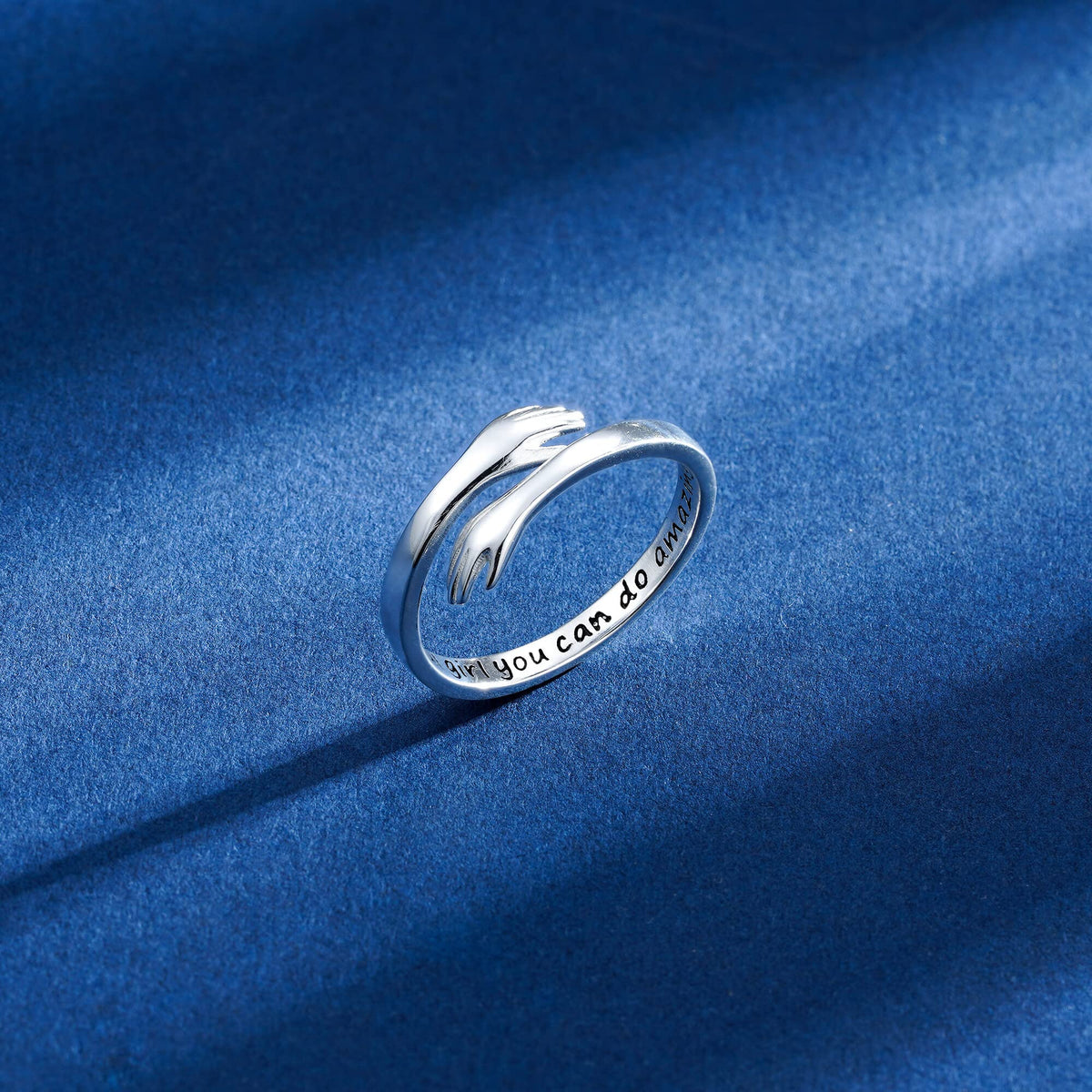 Yesteel S925 Sterling Silver Hug Ring for Women Teen Girls - Yesteel Official Imagery - 7