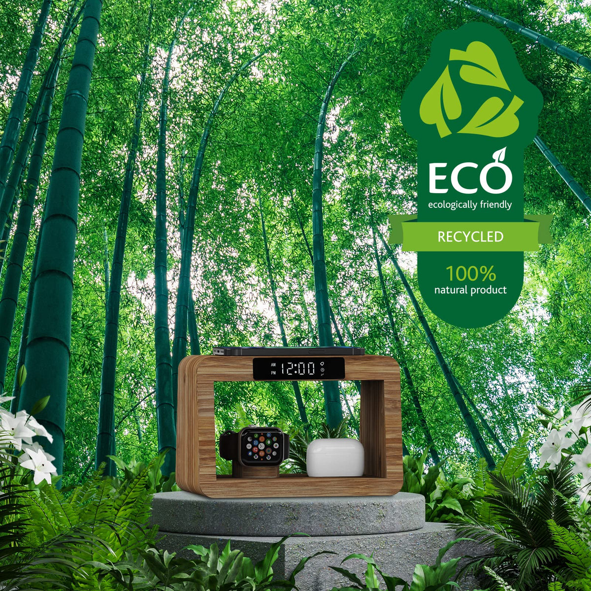 Bamboo Charging Station for Multiple Devices 15W Fast - Alltripal Official Imagery - 7