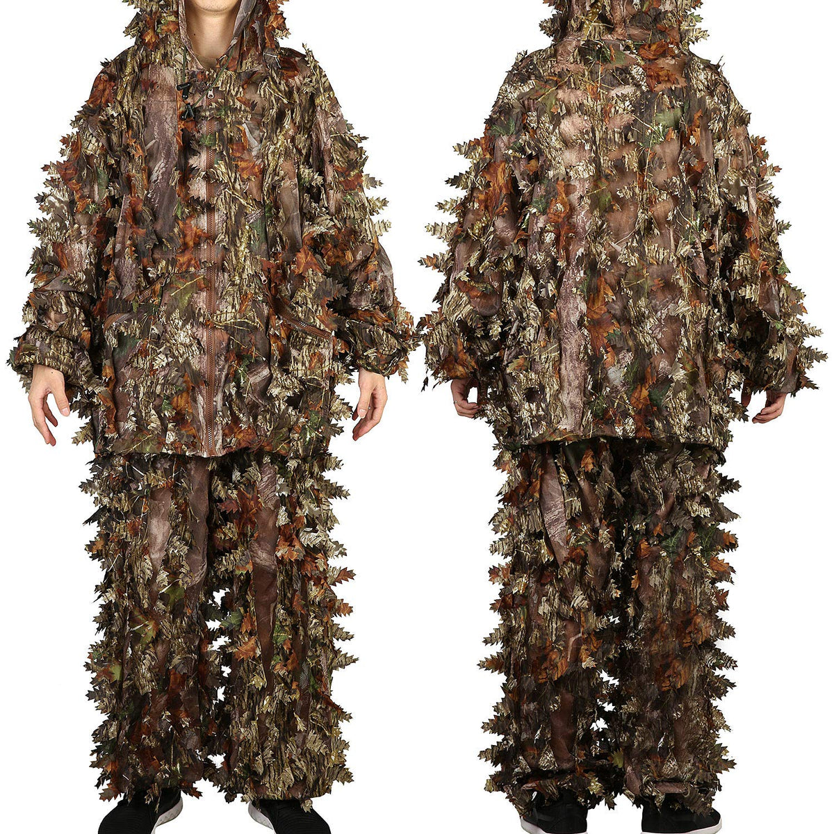 Ghillie Suit Gilly 3D Leafy Camo Cloth Youth Hunting Airsoft - EAmber Official Imagery - 6