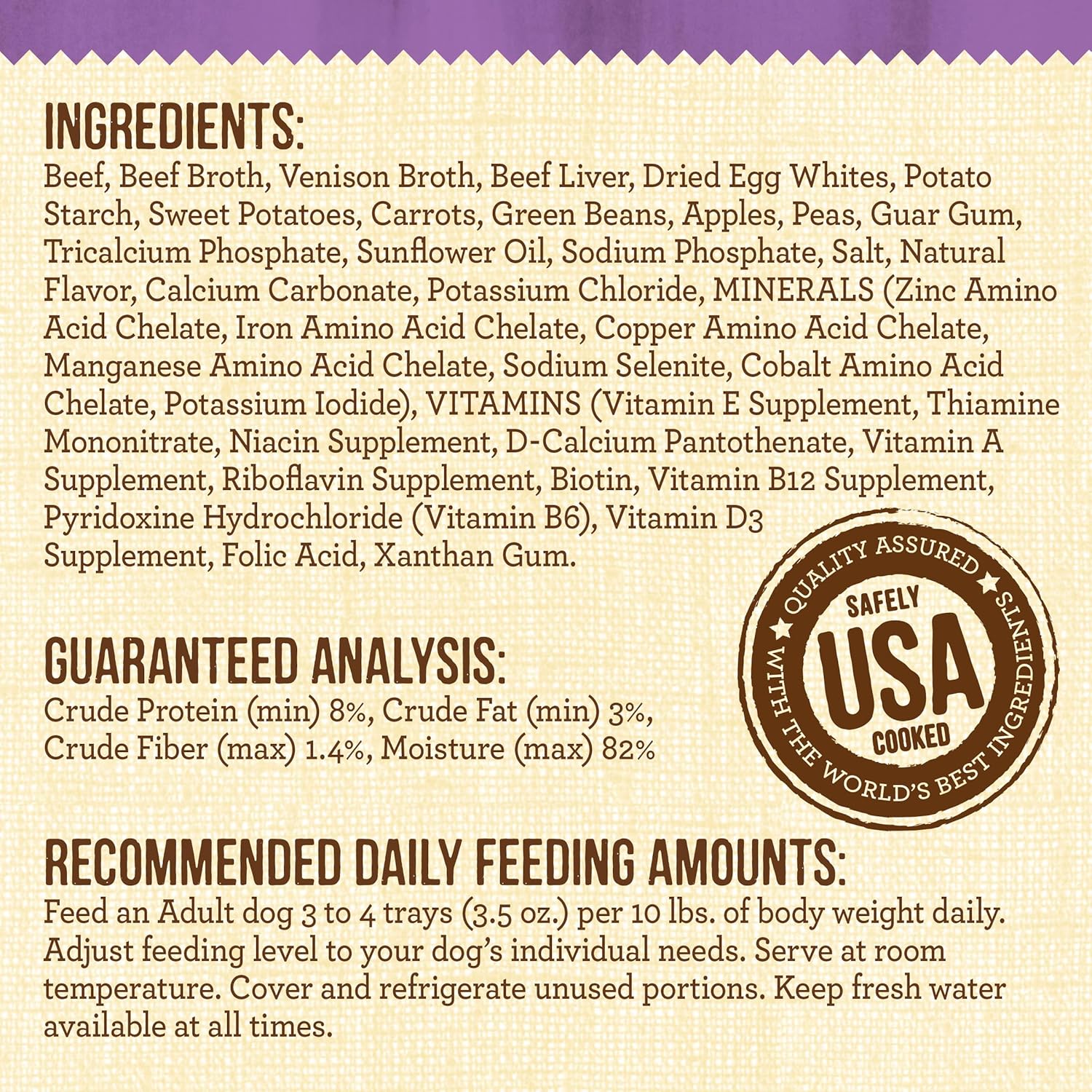 Merrick Lil’ Plates grain-free wet dog food tub for small dogs with beef stew recipe, featuring real beef, 3.5 oz. size.