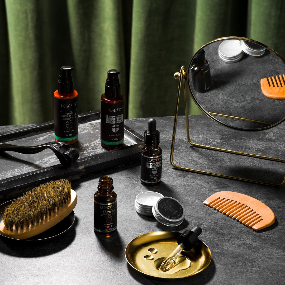 Gifts for Men Beard Grooming Kit Holiday Gift Beard Kit Set - LOVERY Official Imagery - 4