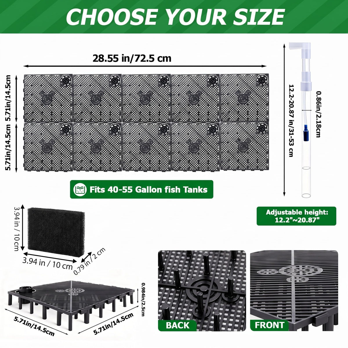 Sieral Undergravel Aquarium Filter for 20 29 Gallon Fish - Sieral Official Imagery - 3