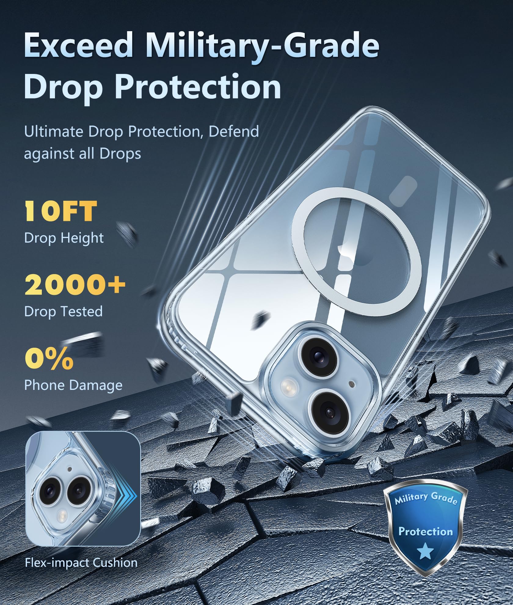 FNTCASE for iPhone 15 - 13 Case Compatible with Magsafe Clear - FNTCASE Official Product View 4