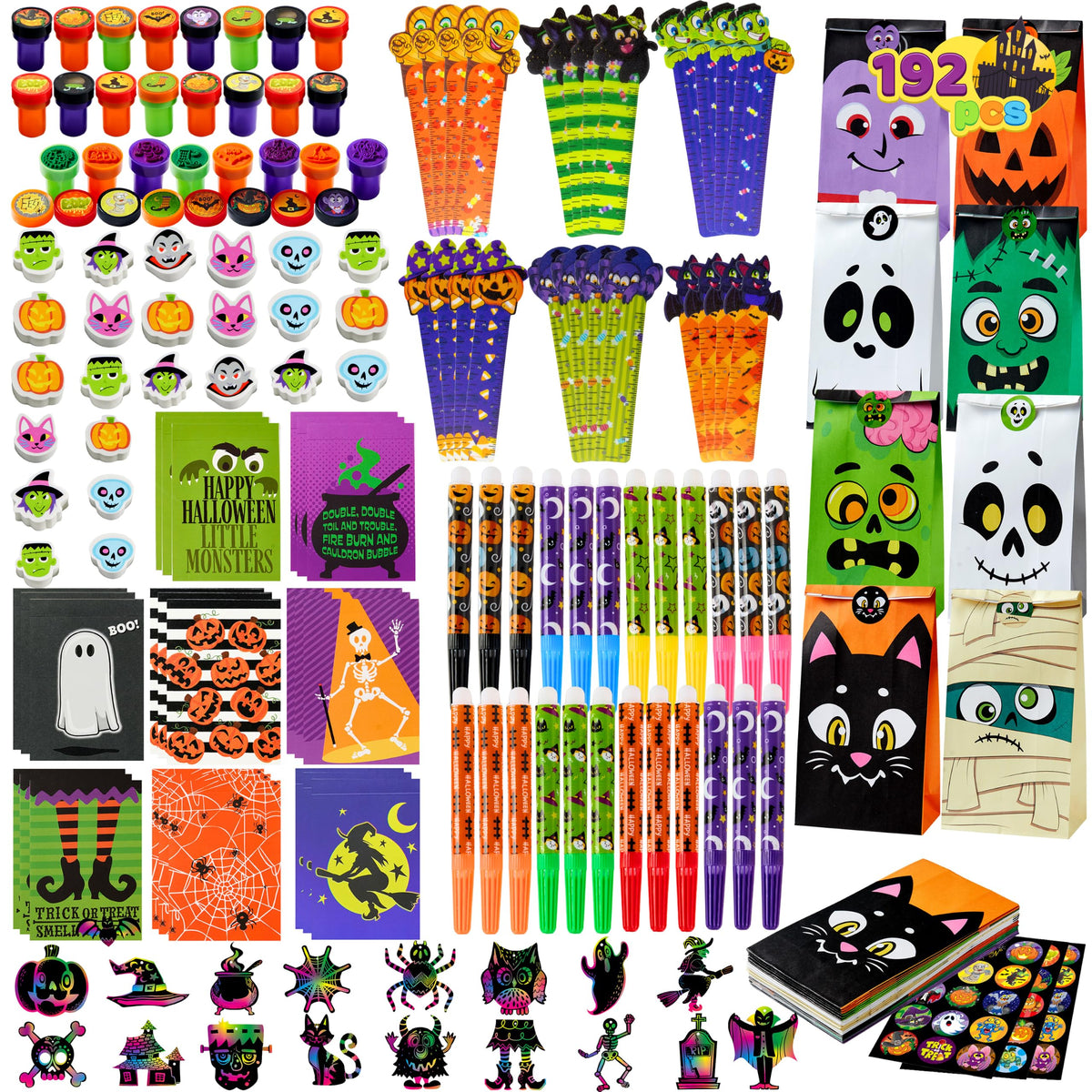 JOYIN 192PCS Halloween Stationery Set Trick or Treat Gifts - JOYIN Official Imagery - 1