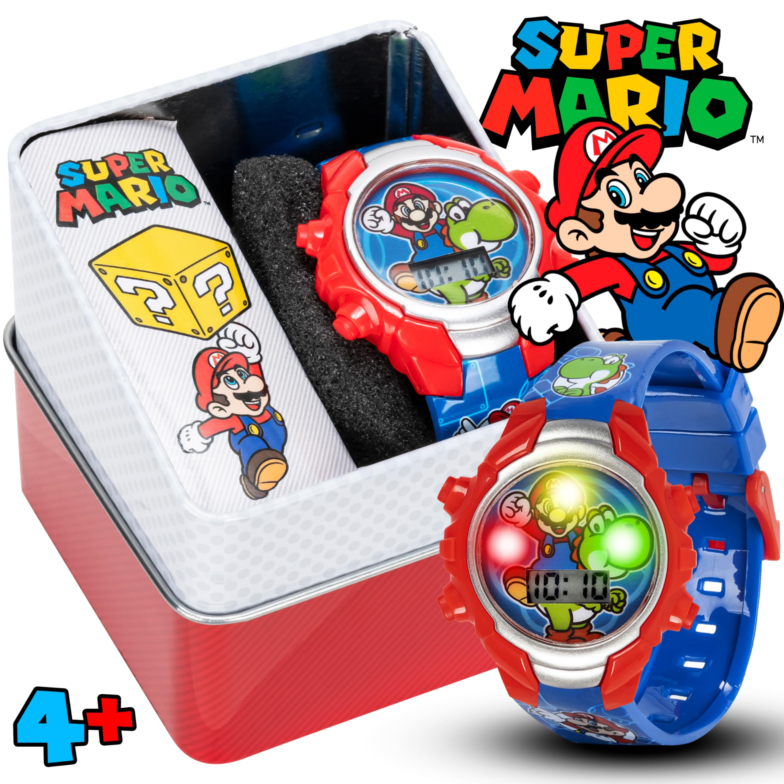 Accutime Super Mario Kids Digital Watch with Yoshi, LED Light Show, So - View 5