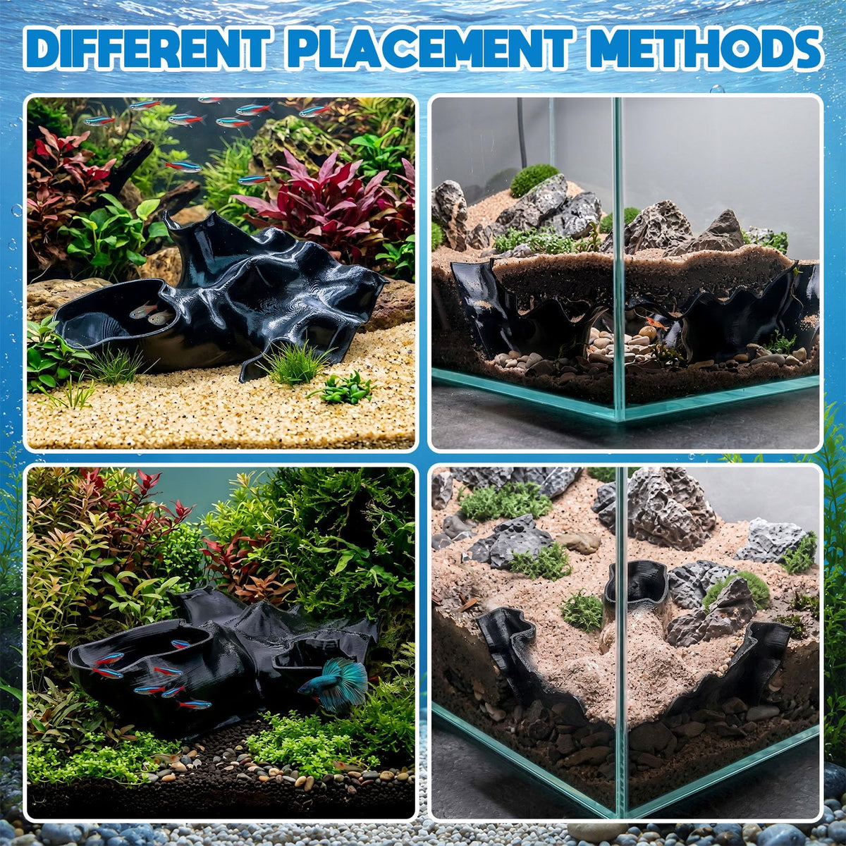 SiliFine Aquarium Cave Hideout Fish Tank Tunnel 3D Printed - SiliFine Official Imagery - 7