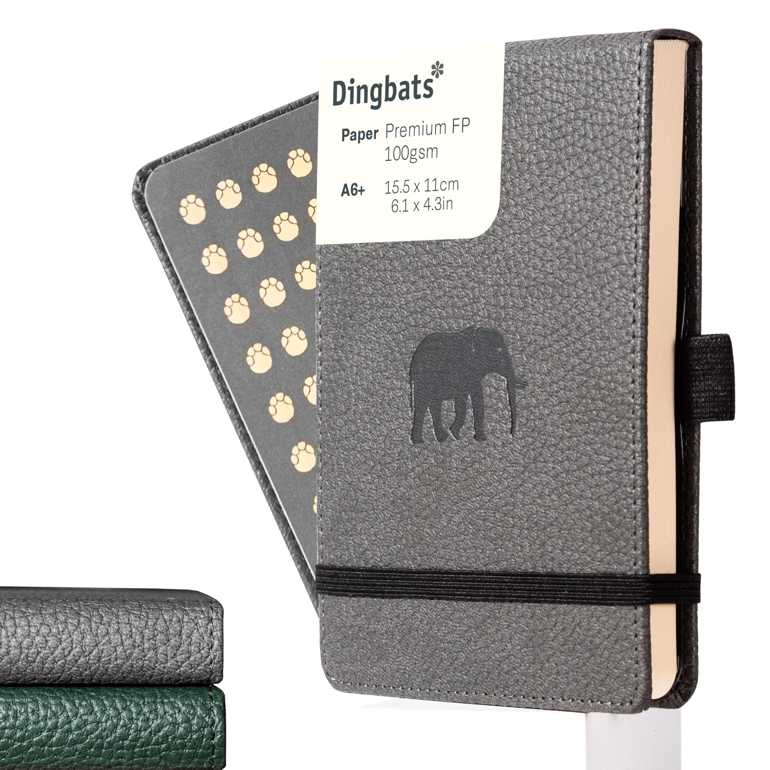 Dingbats* - Wildlife Dotted Reporter A6 Notebook - PU Leather - Product Imagery