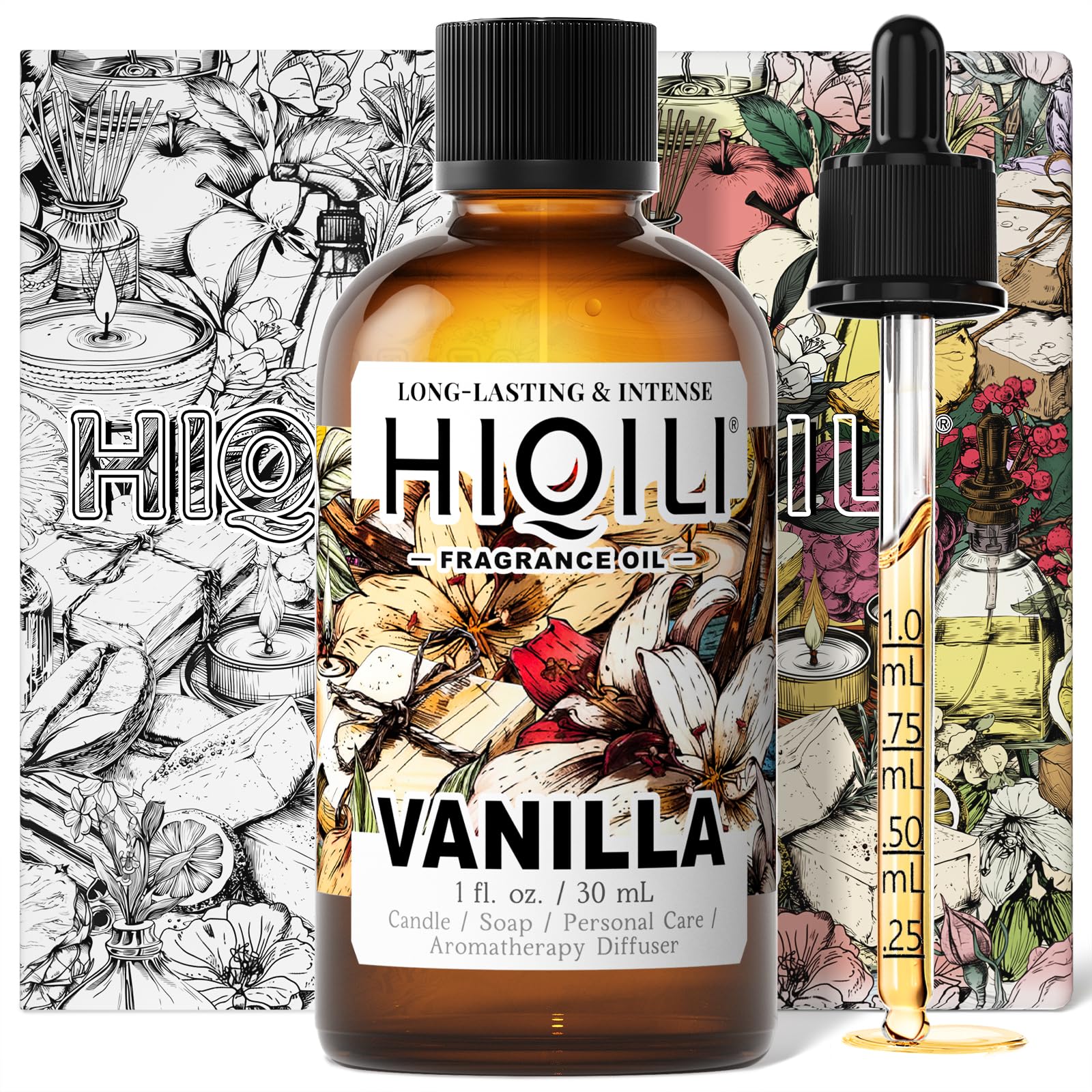 HIQILI Vanilla Fragrance Oil for Body Spray - 1 Fl Oz - Product Imagery