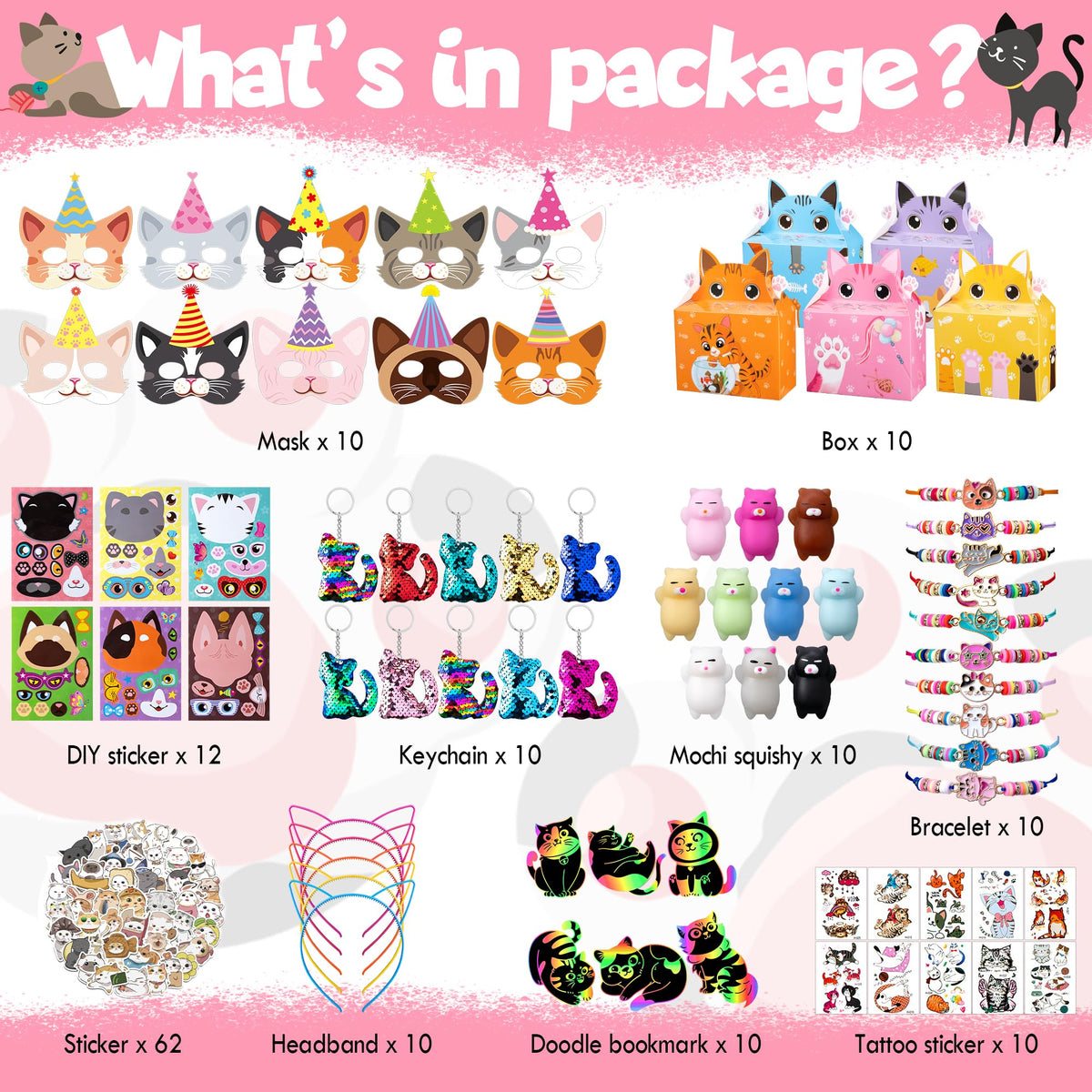 Cat Party Favors for Kids Cute Cat Toys and Birthday Goodie - DMIGHT Official Imagery - 4