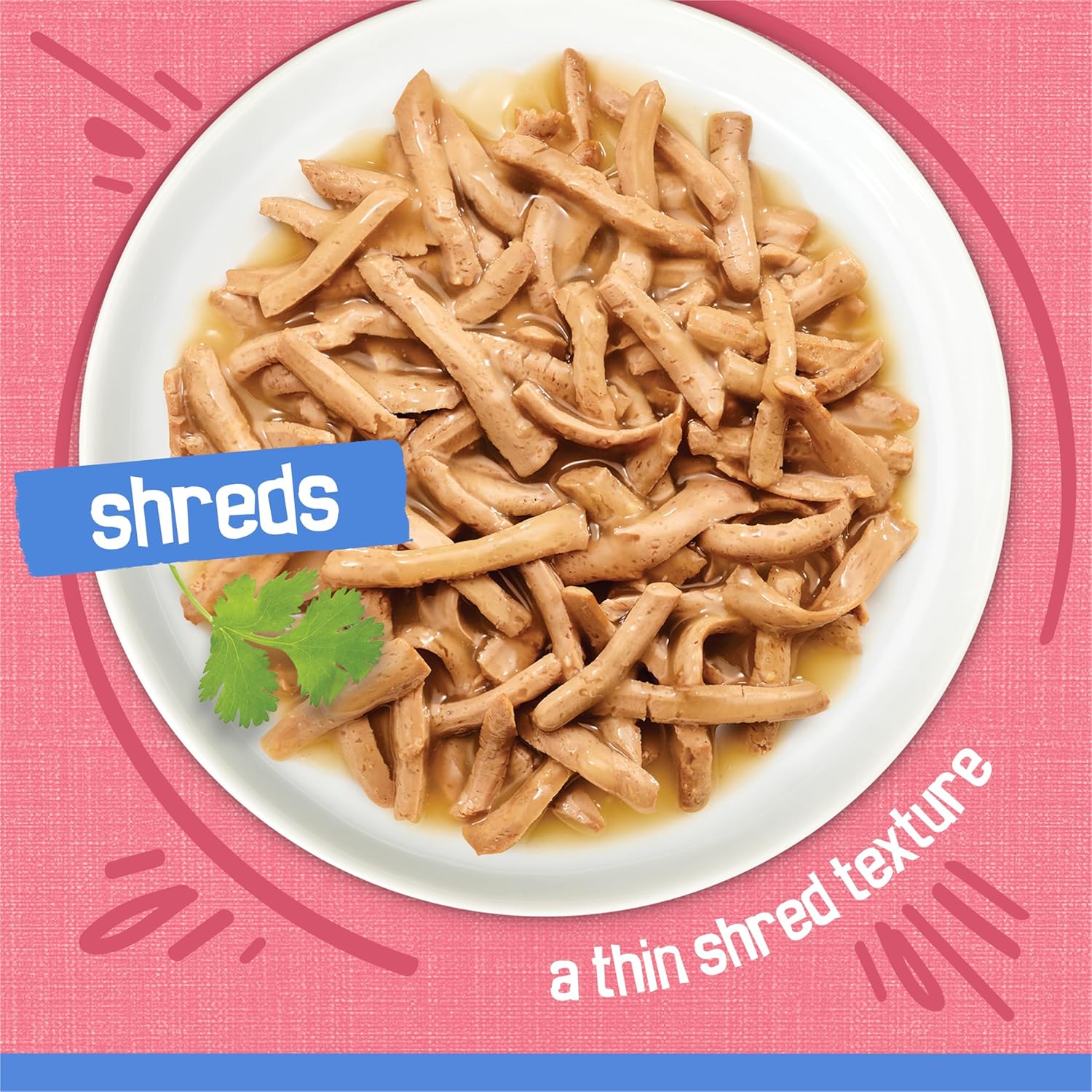 Cans of Purina Friskies Shreds with Salmon in Sauce wet cat food, 5.5 oz, pack of 24, featuring salmon chunks in sauce