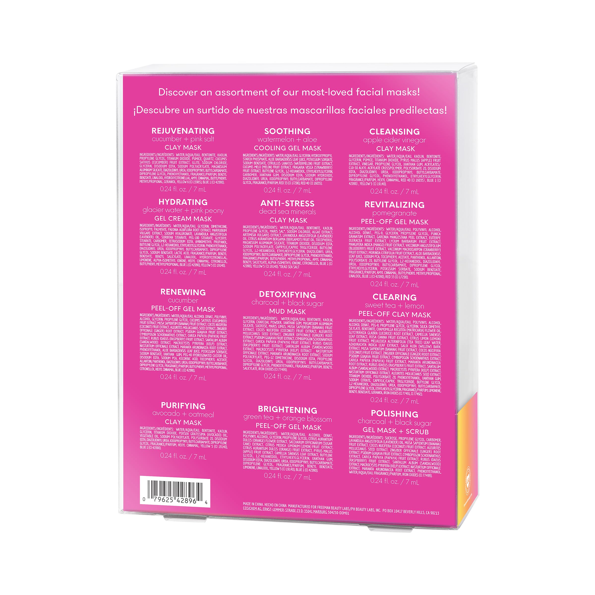 Freeman 14 Piece Love To Mask Variety Pack, Face Masks - Freeman