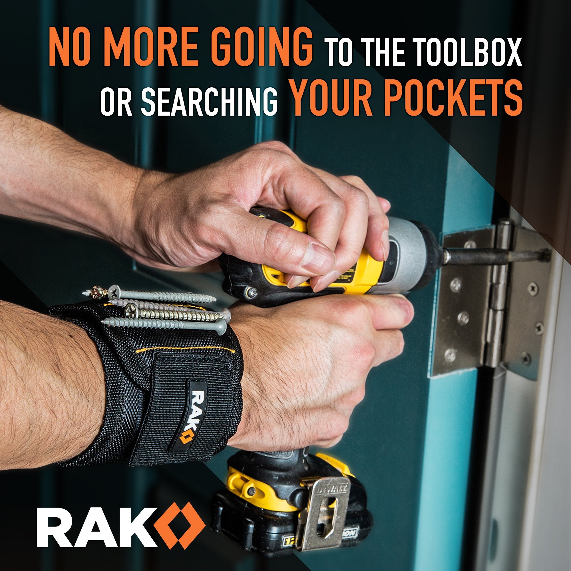 RAK Magnetic Wristband for Tools - Premium Tool Belt for Holding by RAK - Angle View 3