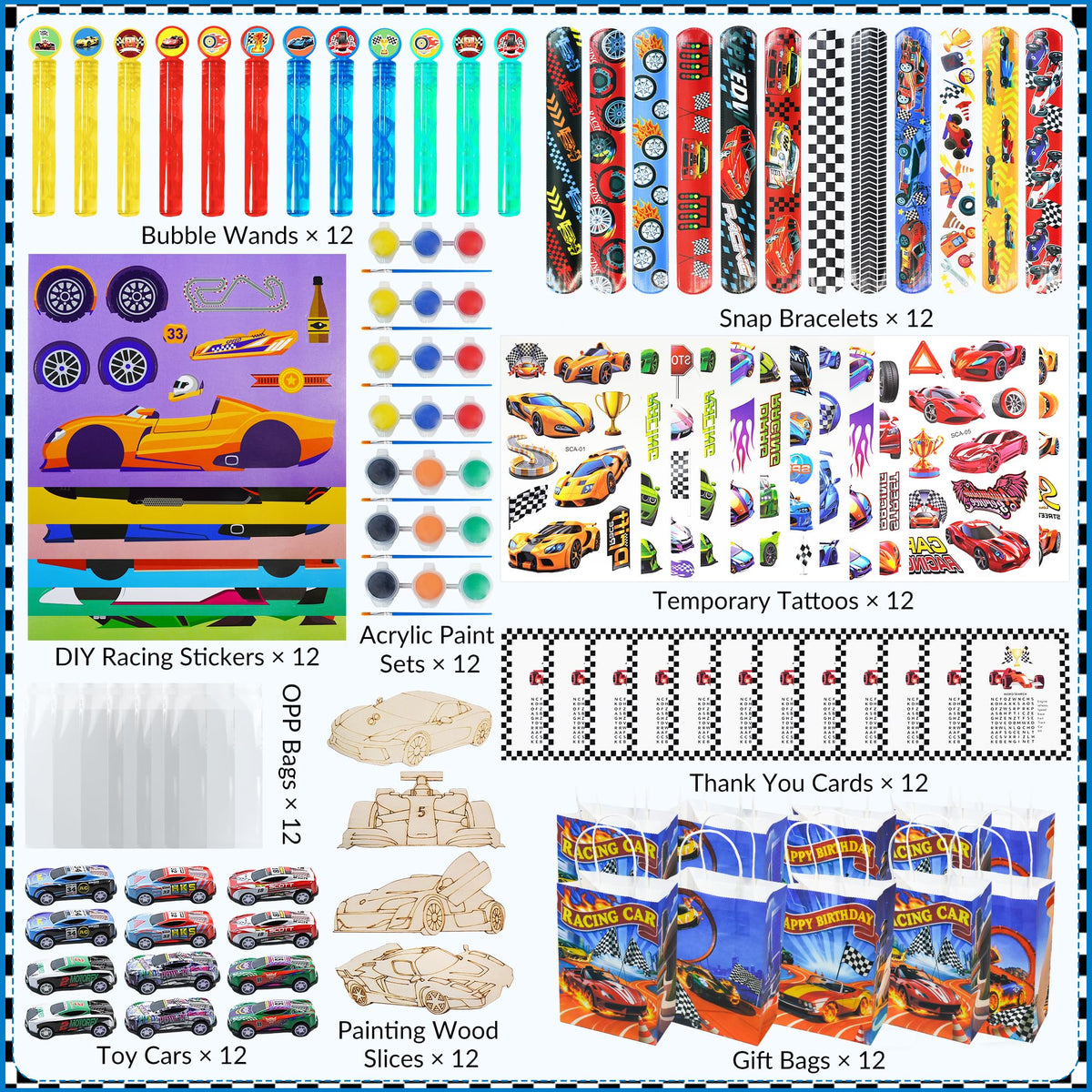 120PCS Race Car Party Favors Set for Kids Racing Party - HandTool Official Imagery - 5