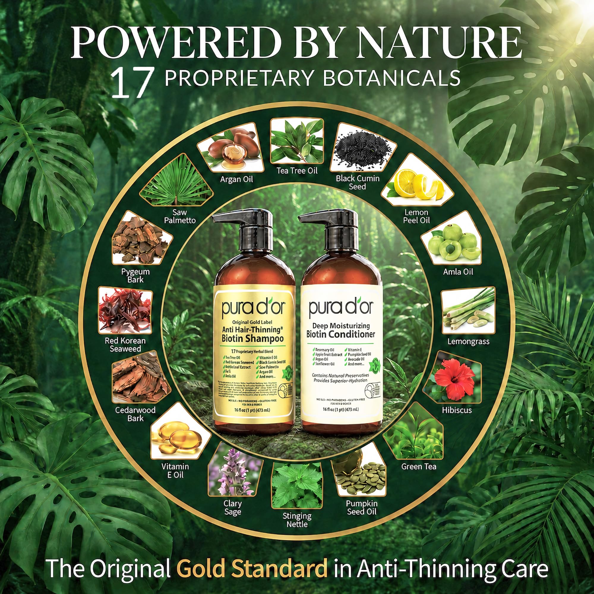 PURA D OR Gold Label Anti Thinning Biotin Shampoo - PURA D'OR Official Imagery - 5