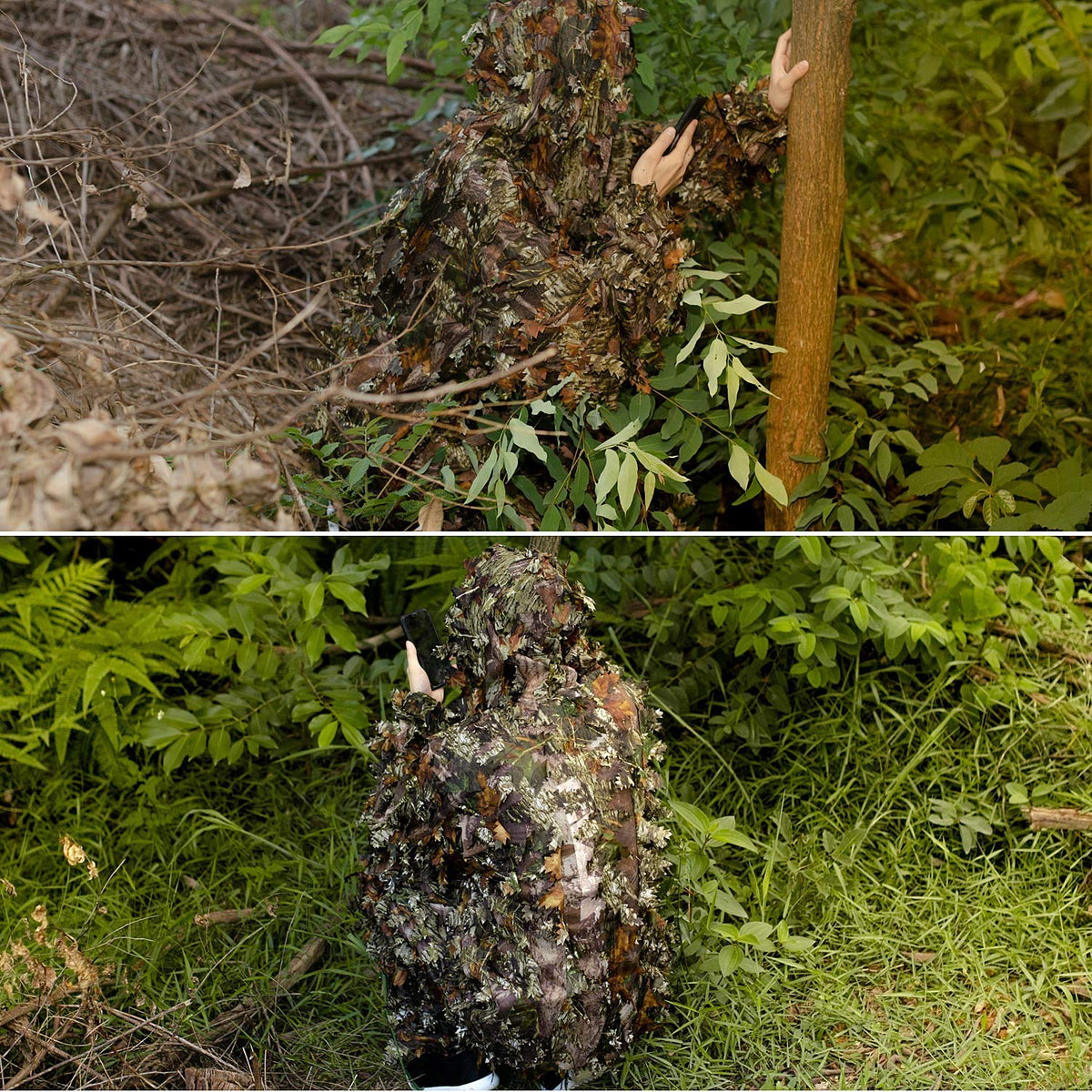 Ghillie Suit Gilly 3D Leafy Camo Cloth Youth Hunting Airsoft - EAmber Official Imagery - 7